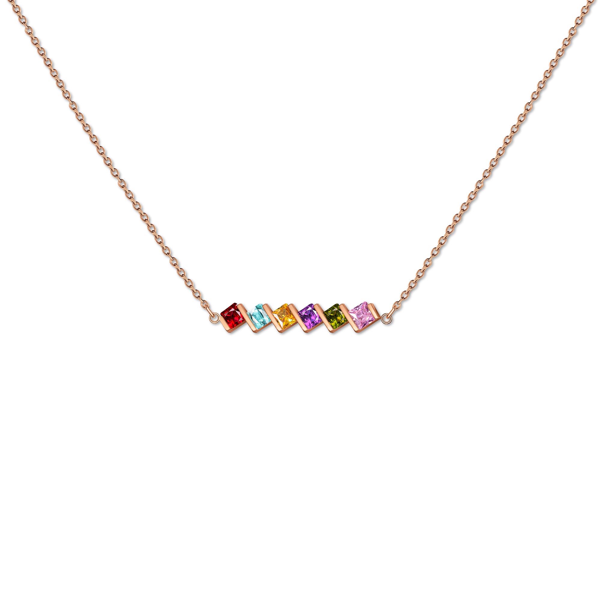 Square Birthstone Necklace