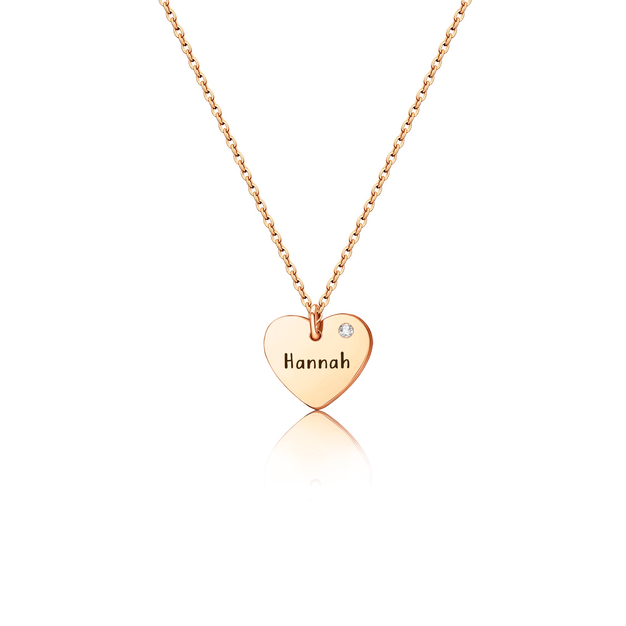 Personalized Birthstone Heart Necklace