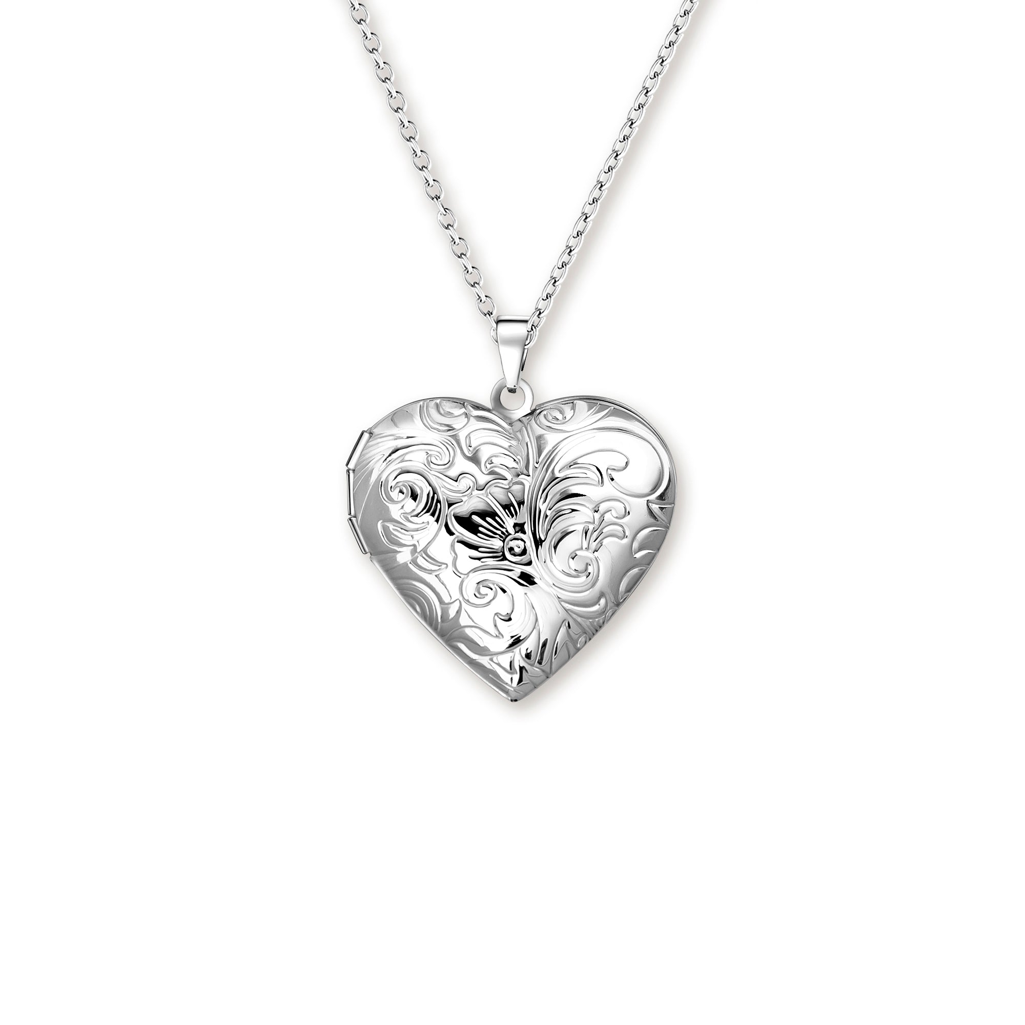 Plant Pattern Heart Photo Locket