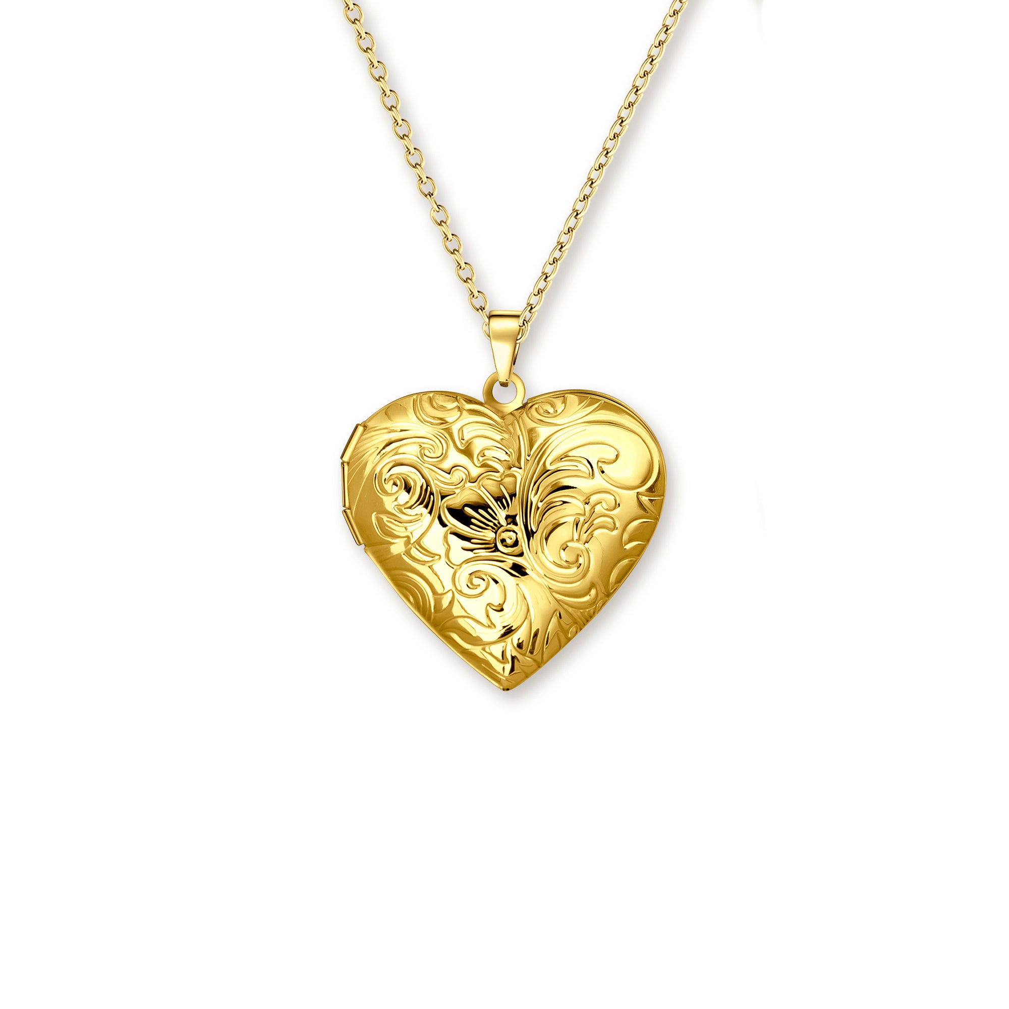 Custom Plant Pattern Photo Heart Locket