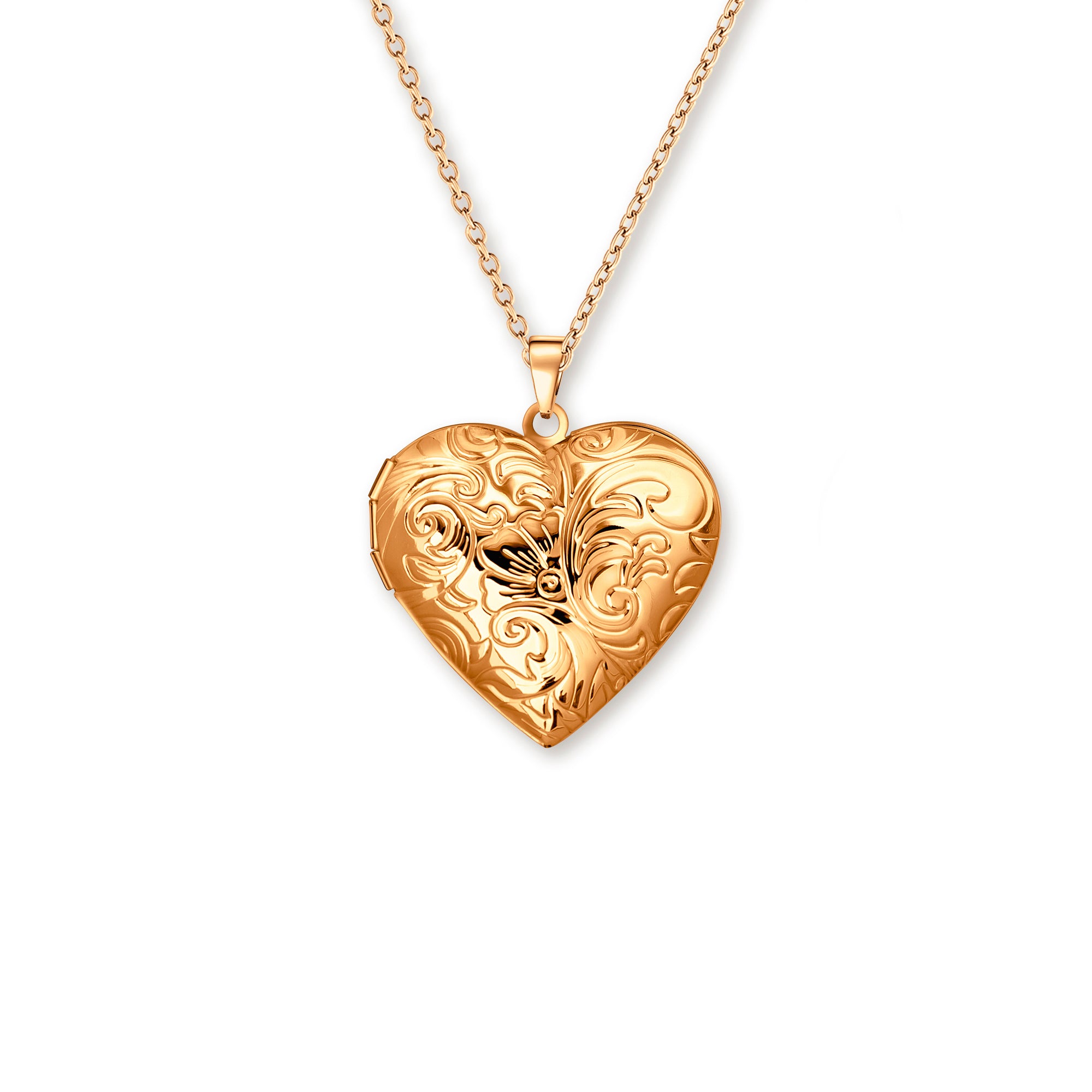 Plant Pattern Heart Photo Locket