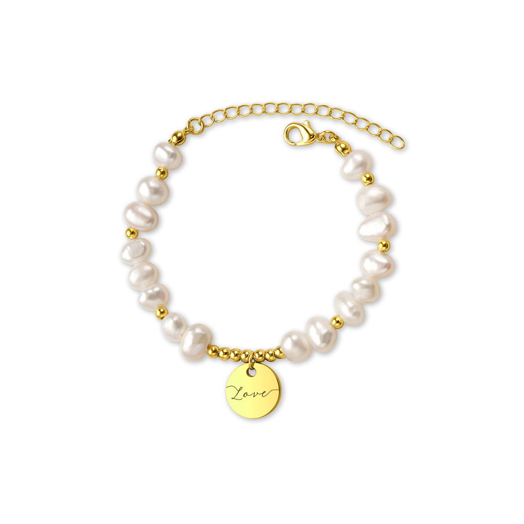 Personalized Round Pearl Bracelet