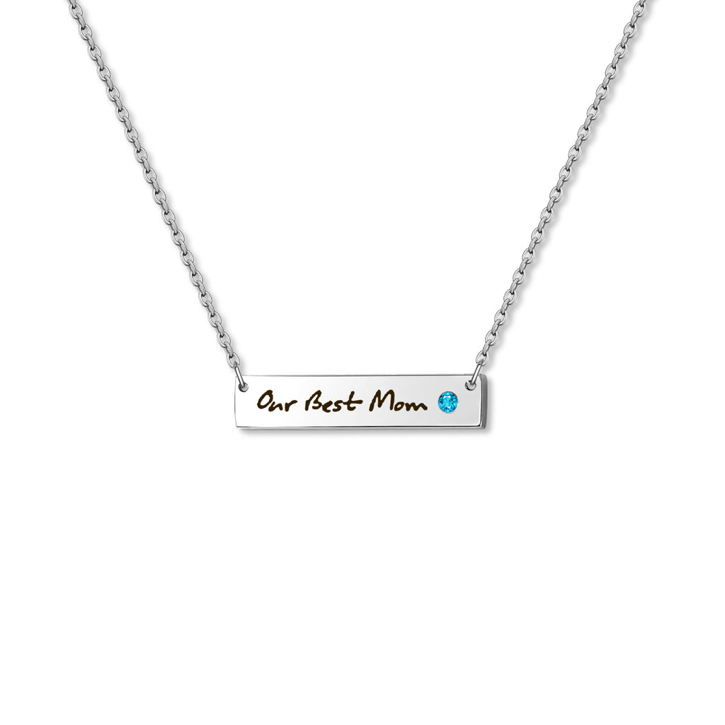 Birthstone Bar Handwriting Necklace