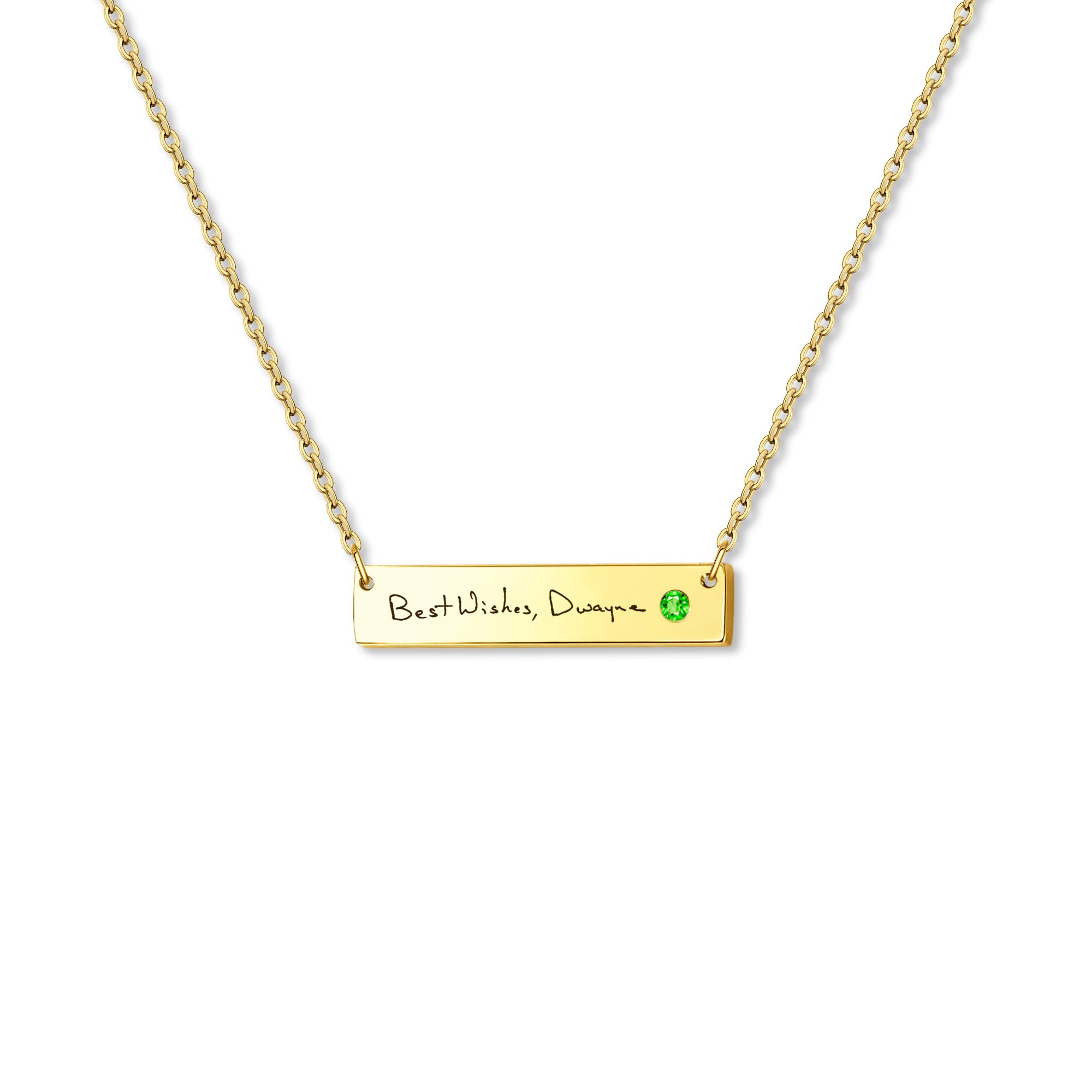 Birthstone Bar Handwriting Necklace