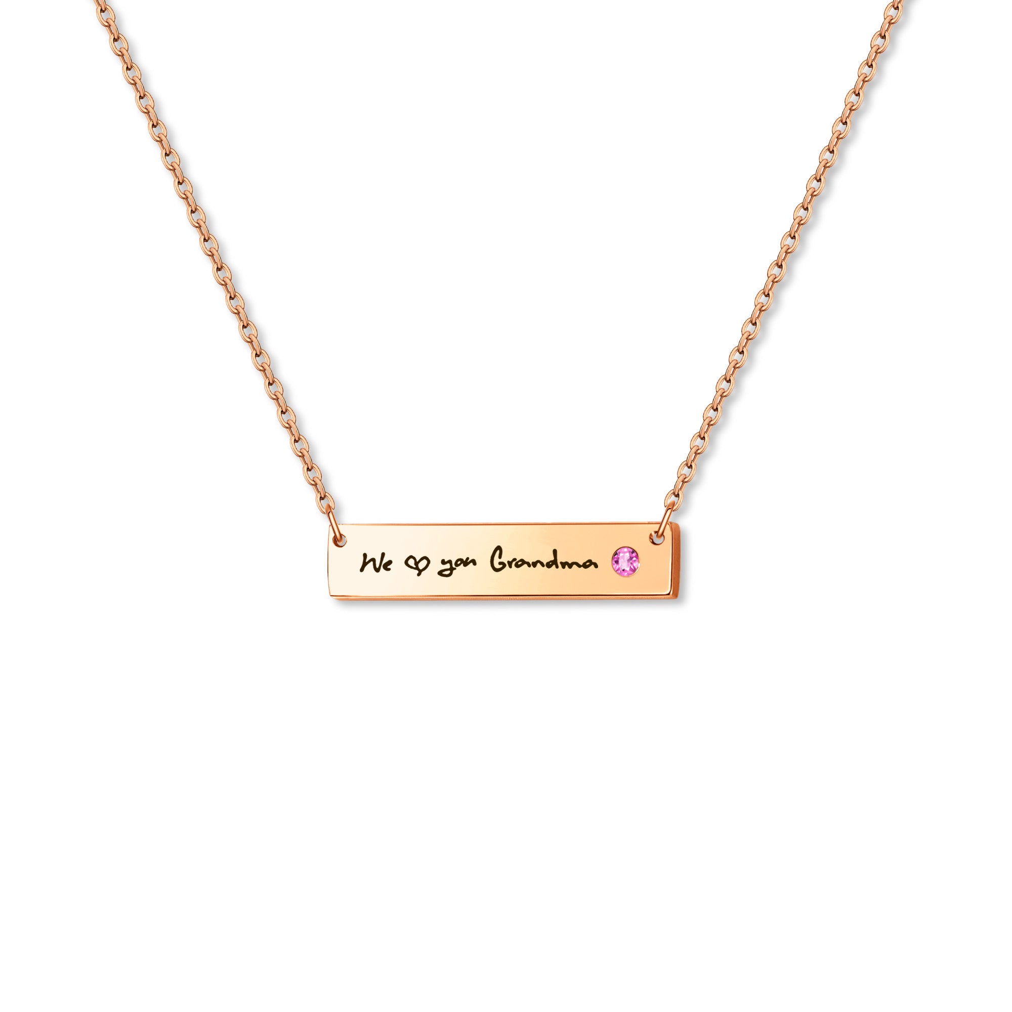 Birthstone Bar Handwriting Necklace