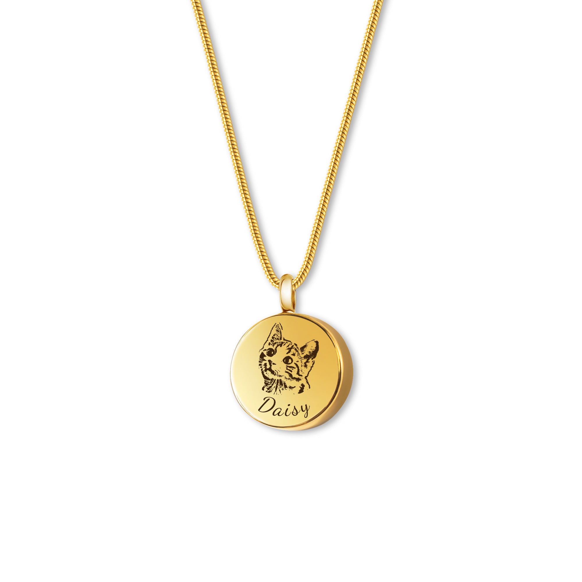 Pet Portrait Round Memorial Necklace