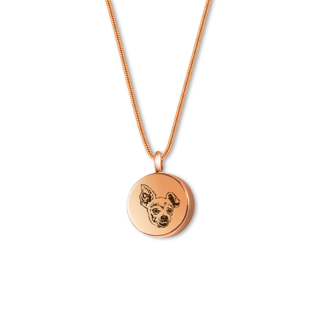 Pet Portrait Round Memorial Necklace