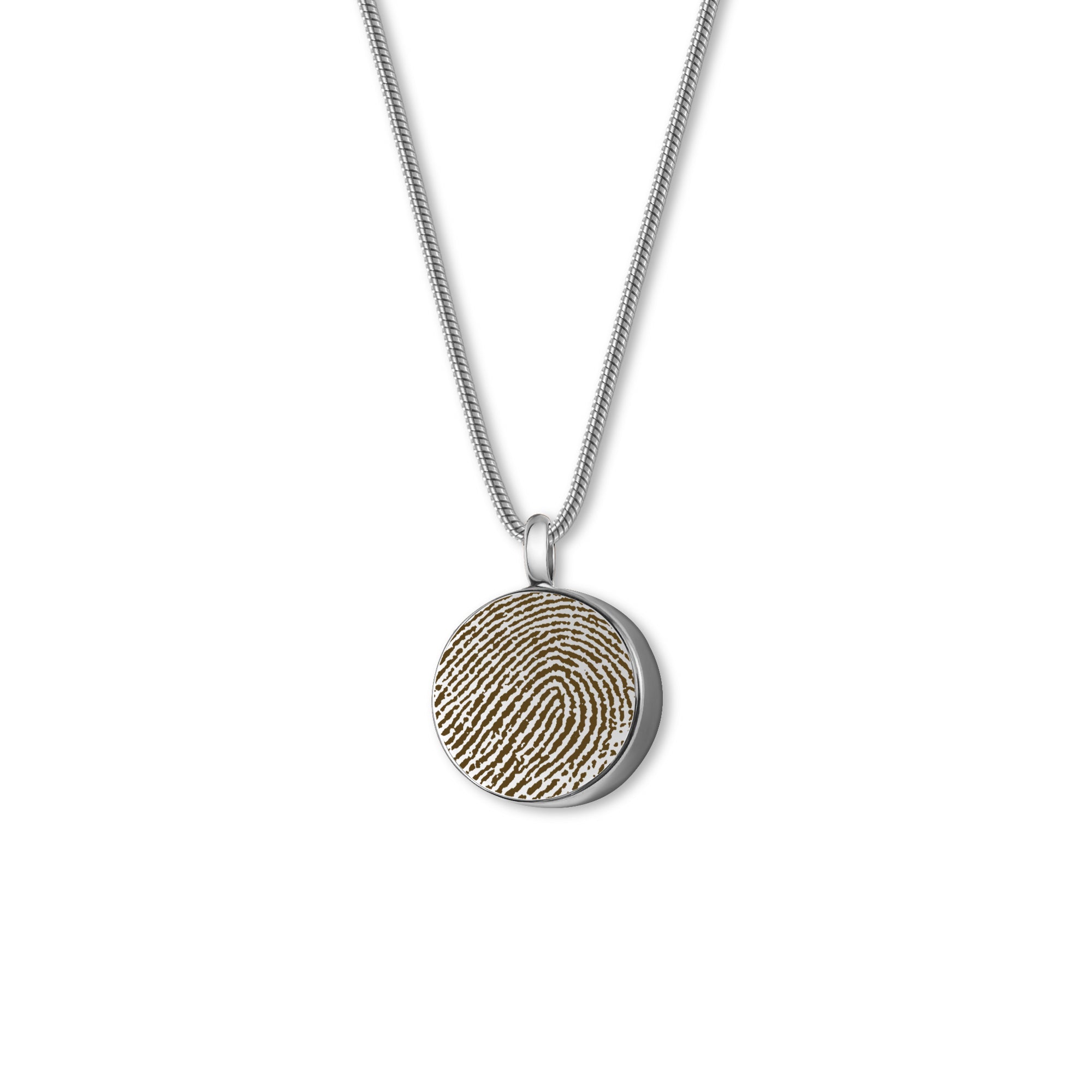 Custom Fingerprint and Handwriting Round Memorial Necklace