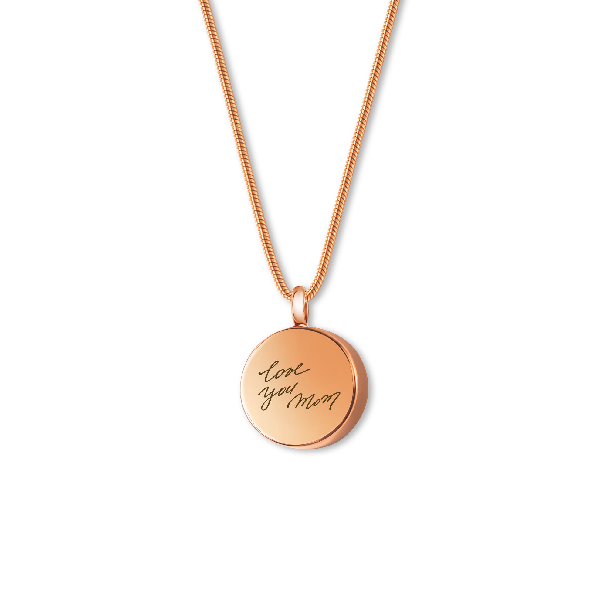 Custom Fingerprint and Handwriting Round Memorial Necklace
