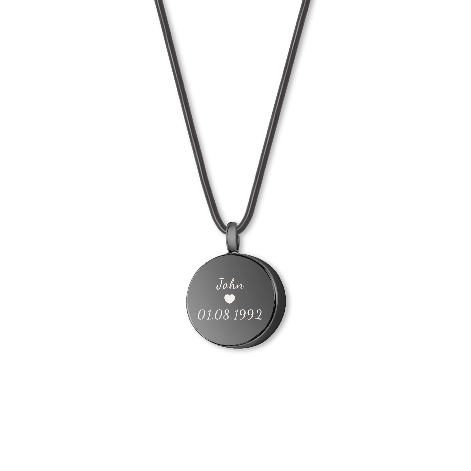 Custom Fingerprint and Handwriting Round Memorial Necklace