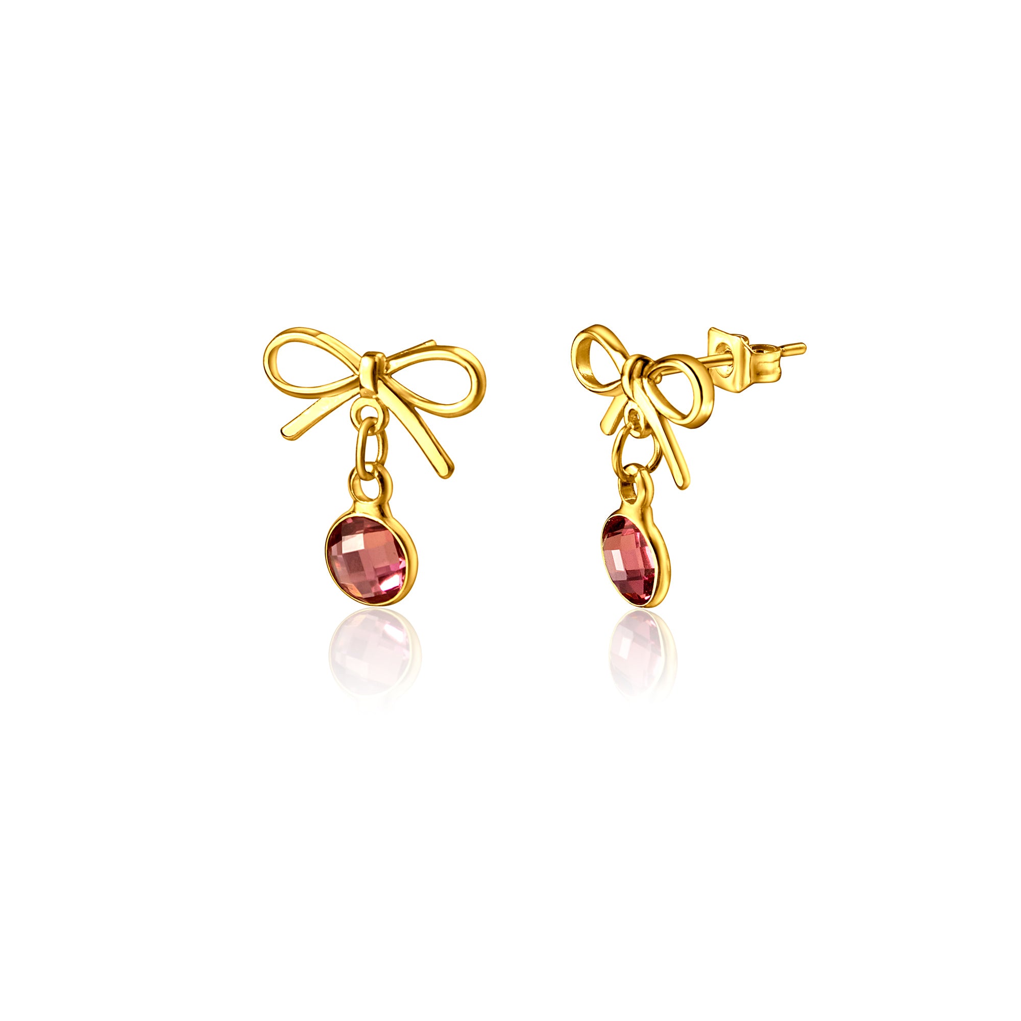 Birthstone Bow Earring