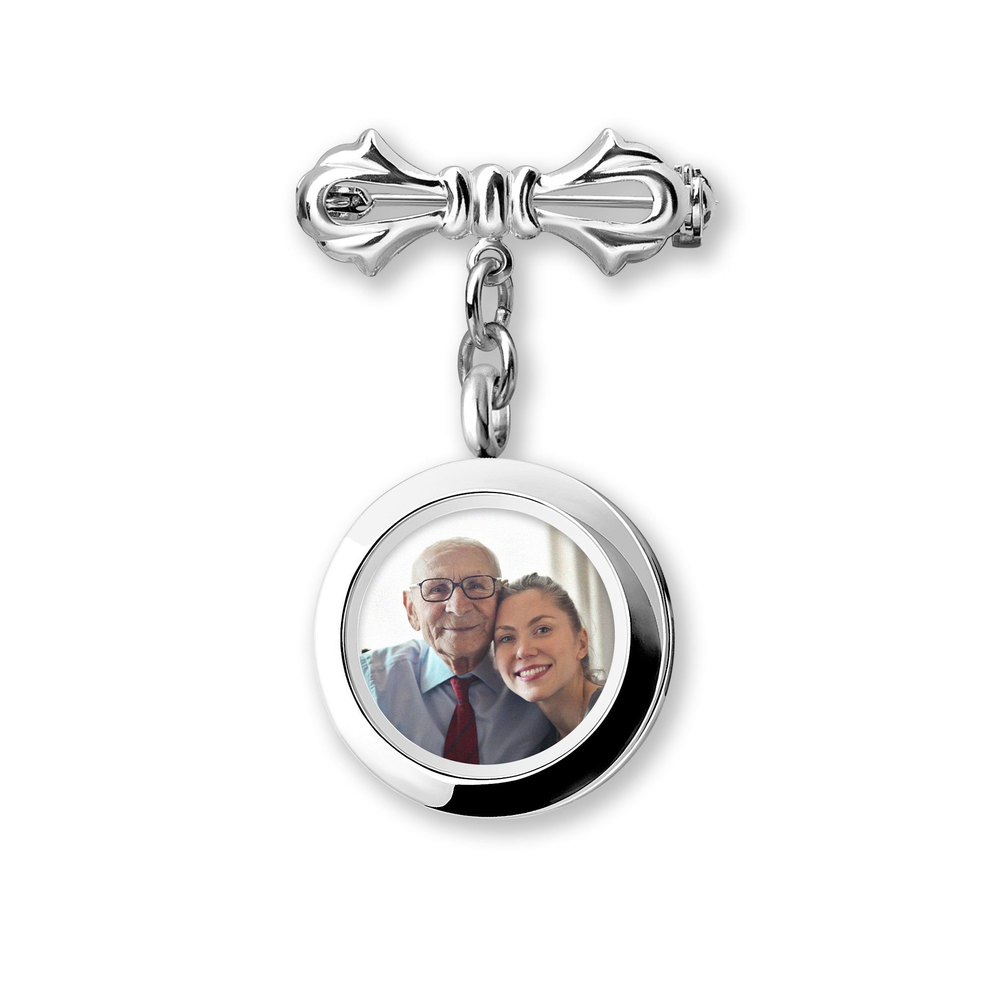 Glass Graduation Photo Locket Lapel Pin