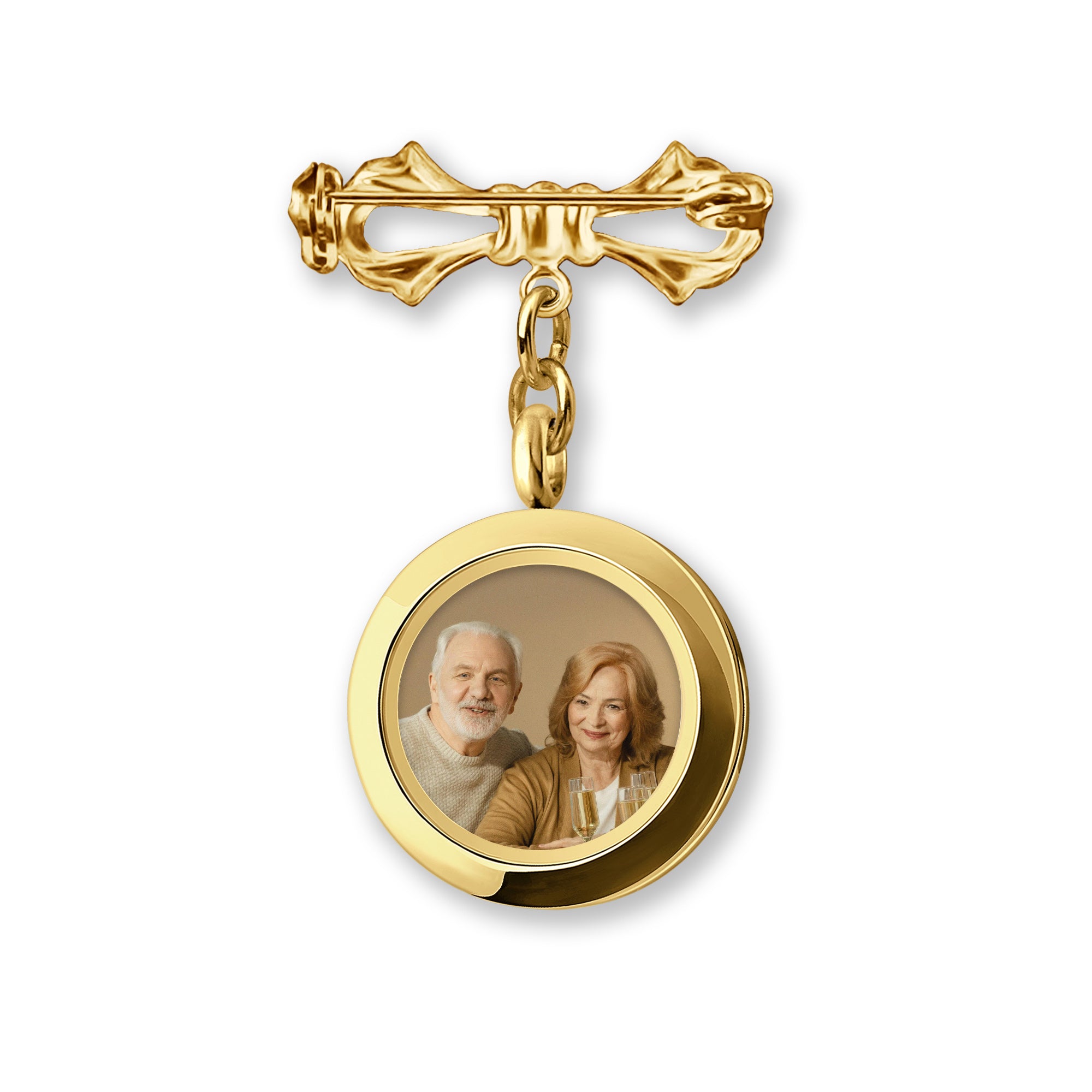 Glass Graduation Photo Locket Lapel Pin