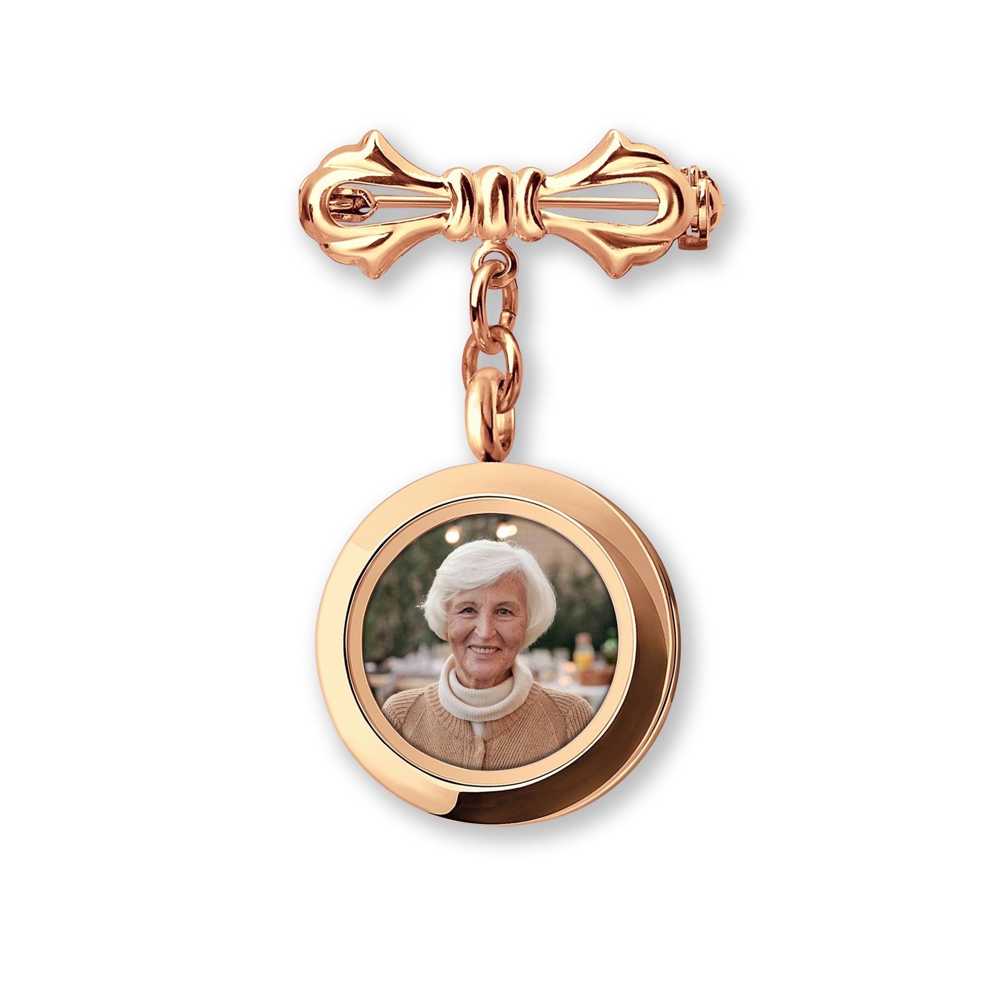 Glass Graduation Photo Locket Lapel Pin