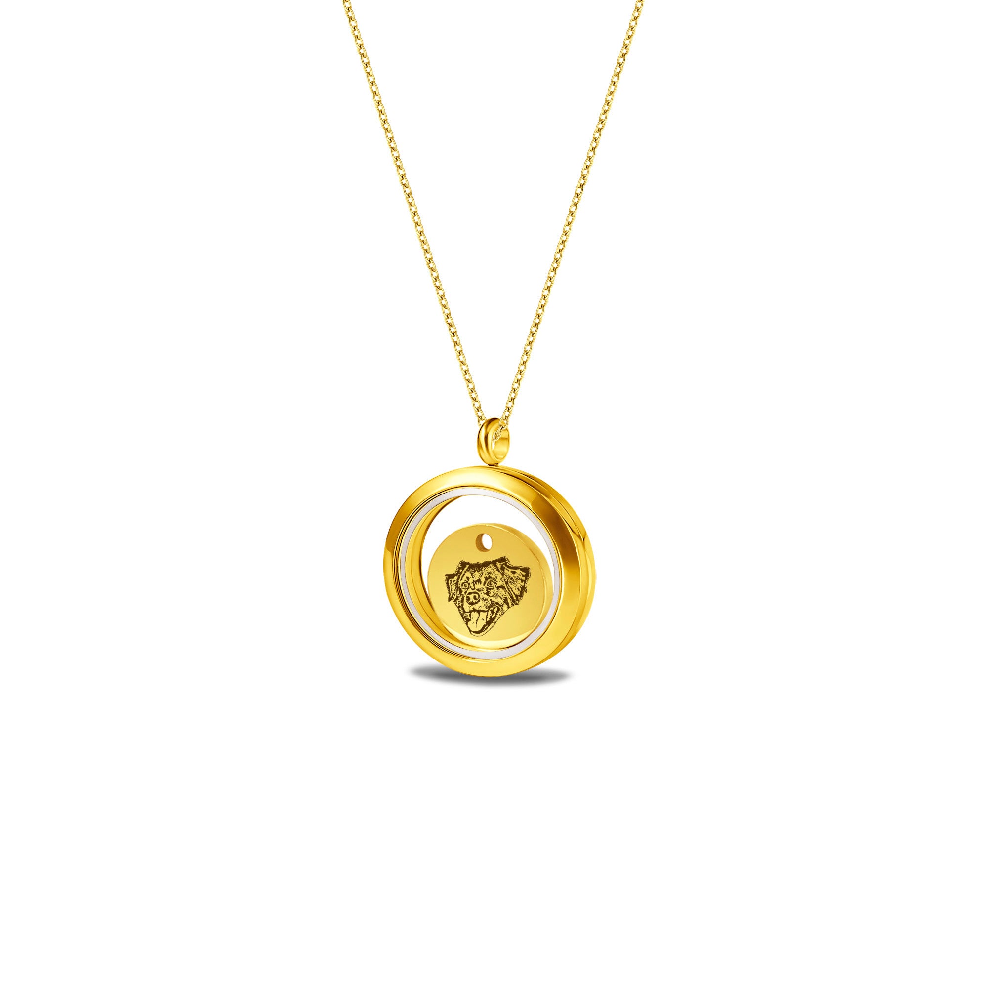 Pet Portrait Charm Locket Necklace