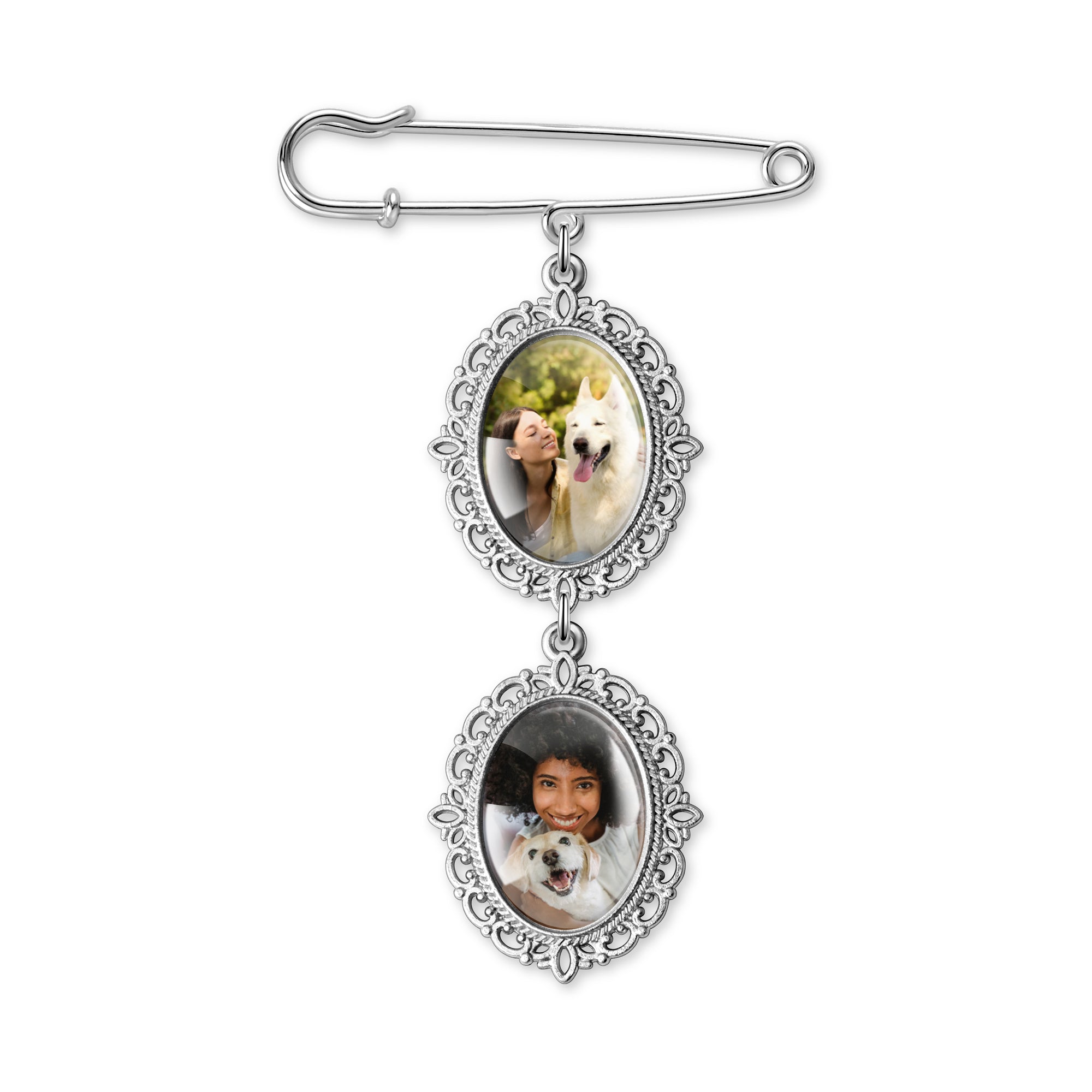 Vertical Oval Vintage Graduation Photo Brooch Pin