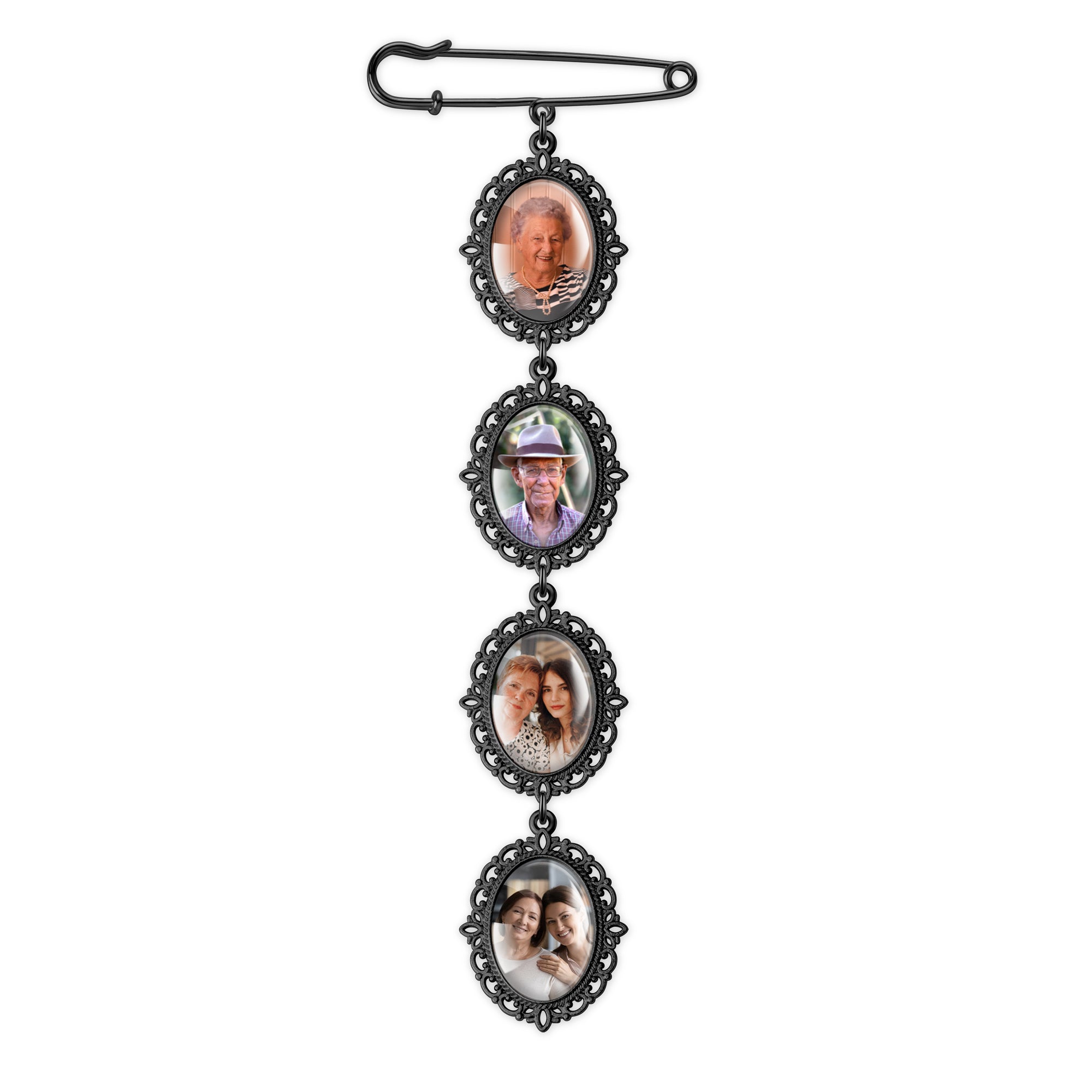 Vertical Oval Vintage Graduation Photo Brooch Pin