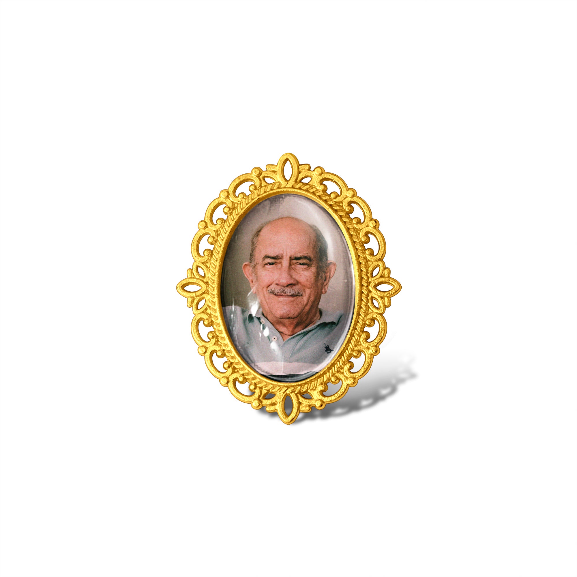 Vintage Oval Resin Graduation Photo Brooch Pin