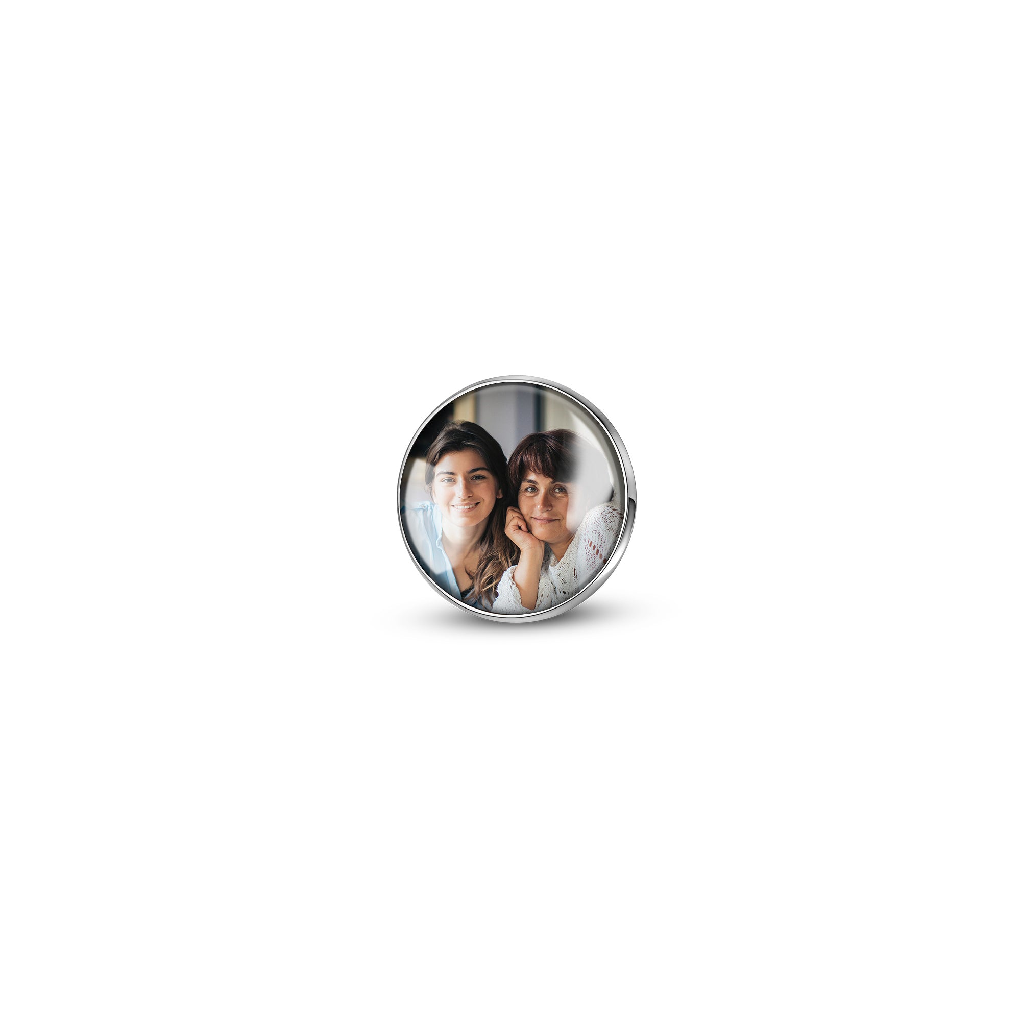 Personalized Round Wedding Photo Charm Pin