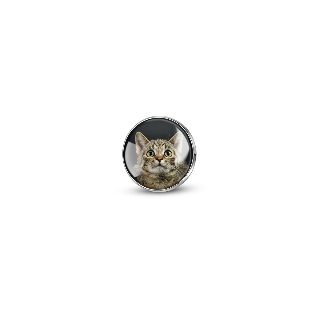 Round Pet Photo Charm Pin – Memorial Keepsake