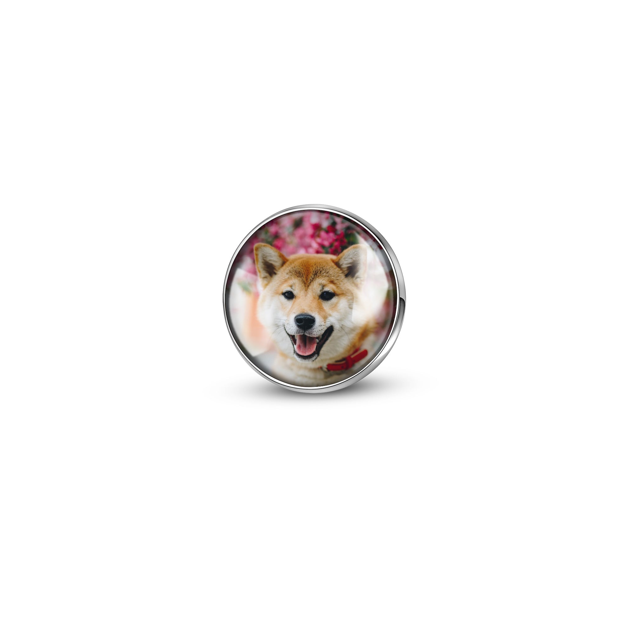 Round Pet Photo Charm Pin – Memorial Keepsake