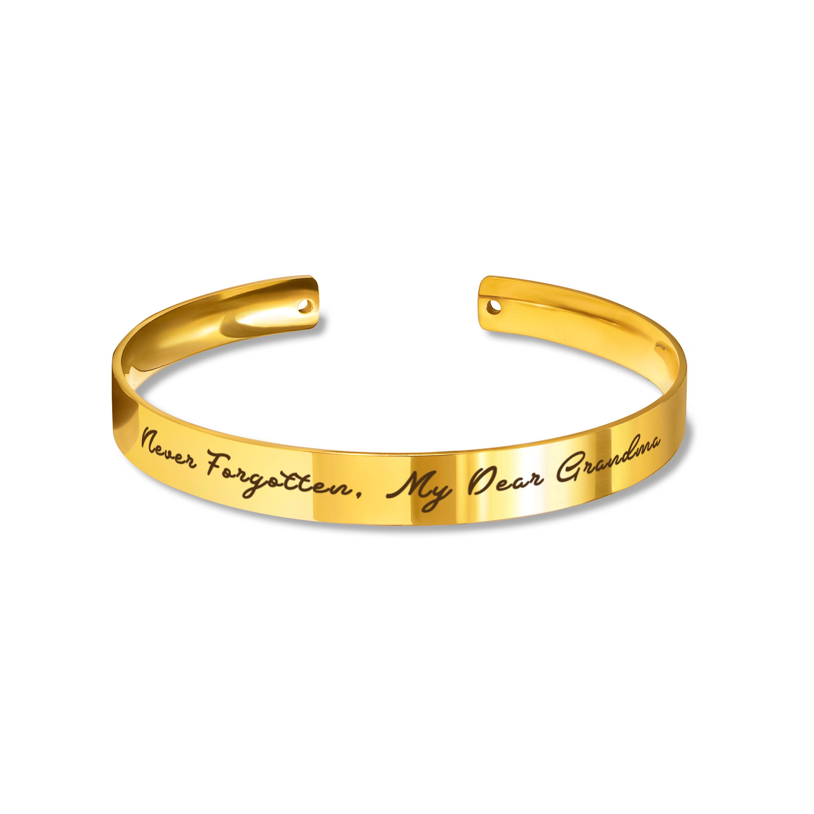Custom 8mm Memorial Cuff Bangle – Remembrance Keepsake