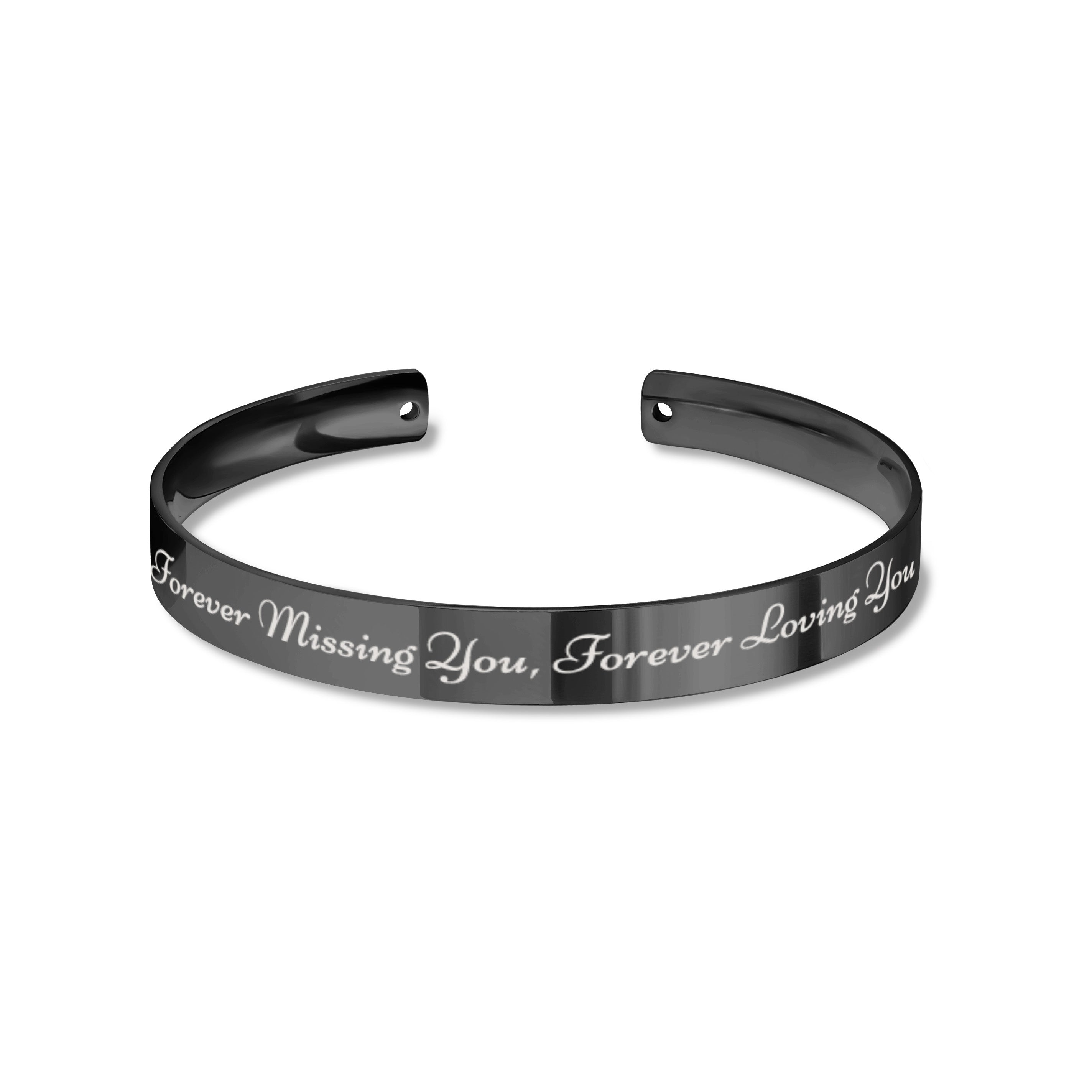 Custom 8mm Memorial Cuff Bangle – Remembrance Keepsake