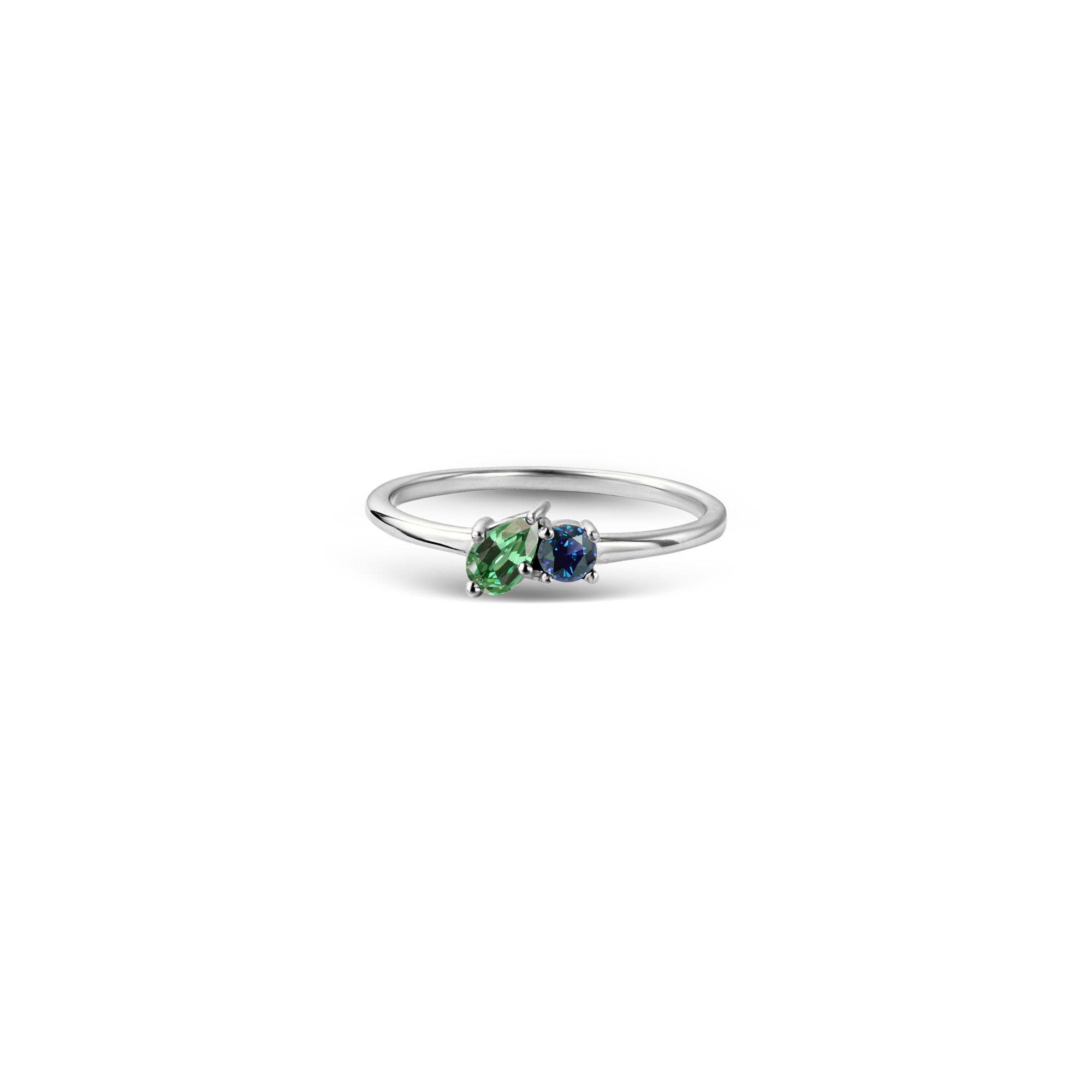 Round & Teardrop Shaped Birthstone Ring