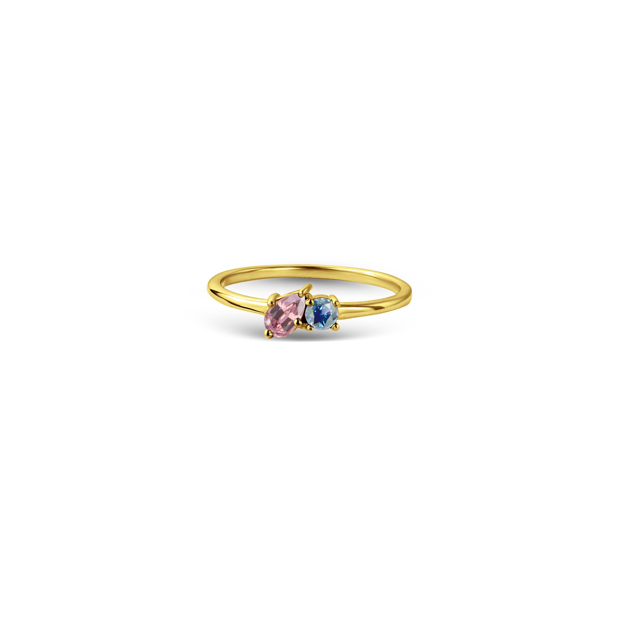 Round & Teardrop Shaped Birthstone Ring