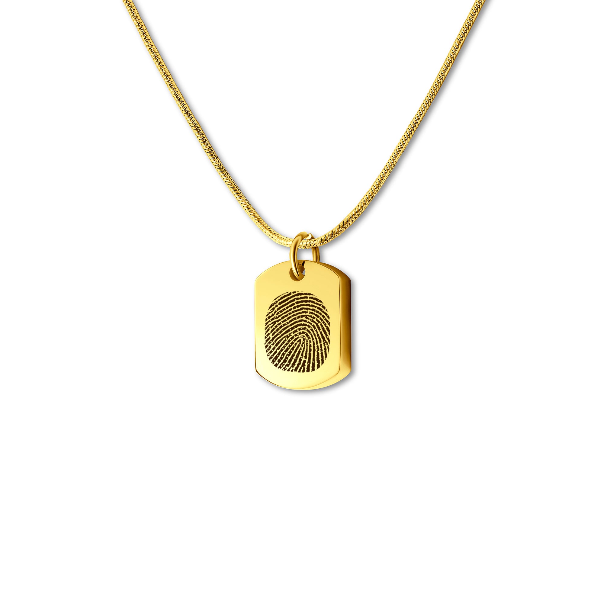 Fingerprint Memorial Dog Tag Necklace