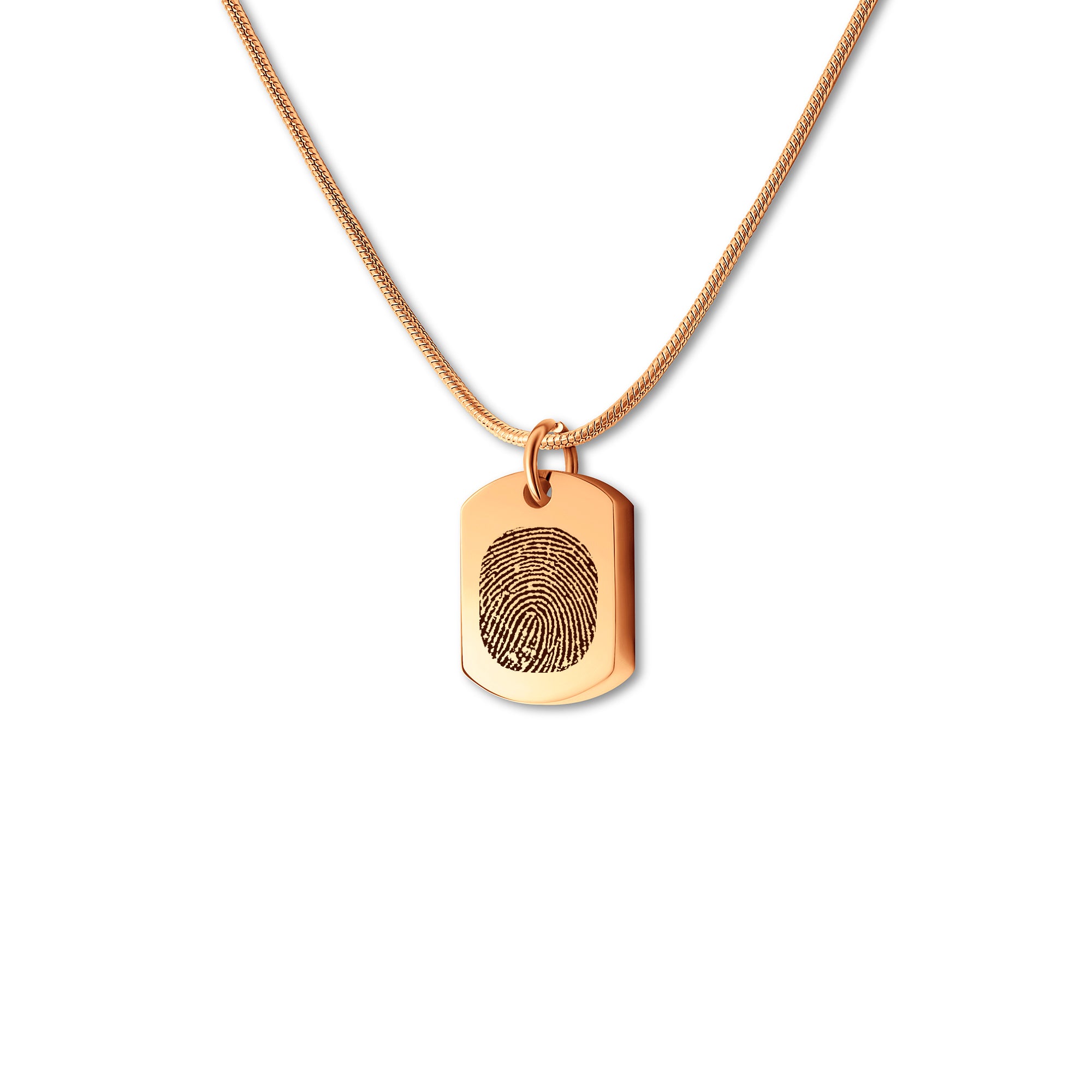 Fingerprint Memorial Dog Tag Necklace