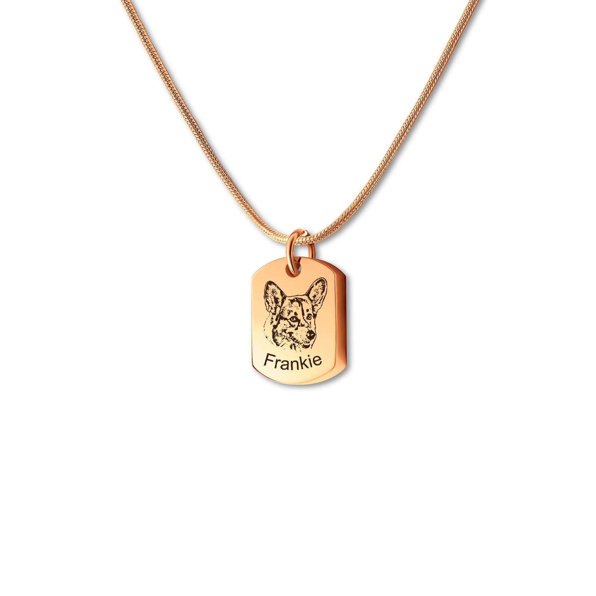 Pet Portrait Memorial Dog Tag Necklace