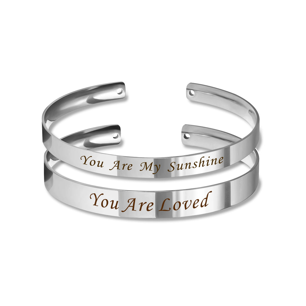 Custom 6mm and 8mm Matching Cuff Bangle Set