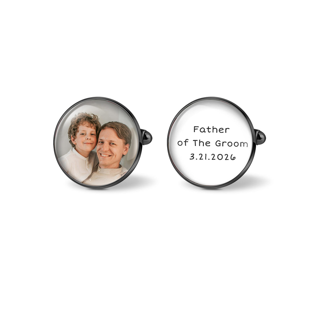 Round Photo Cufflinks with Glass Dome Cab