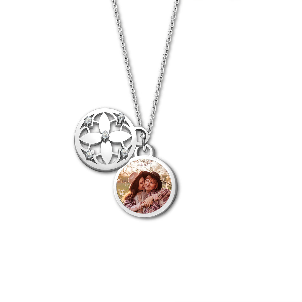 Four Leaf Pet Memorial Photo Necklace