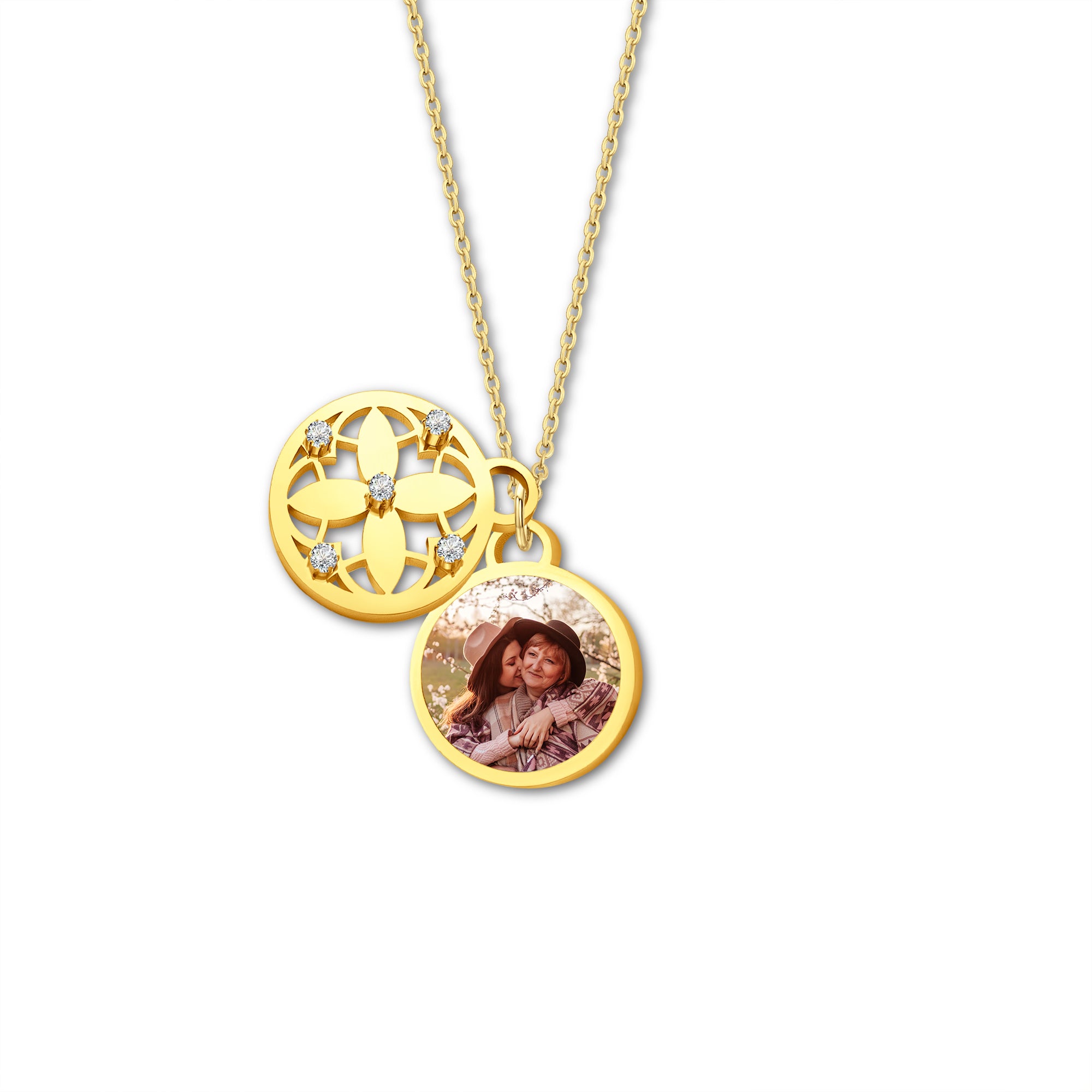 Four Leaf Memorial Photo Necklace