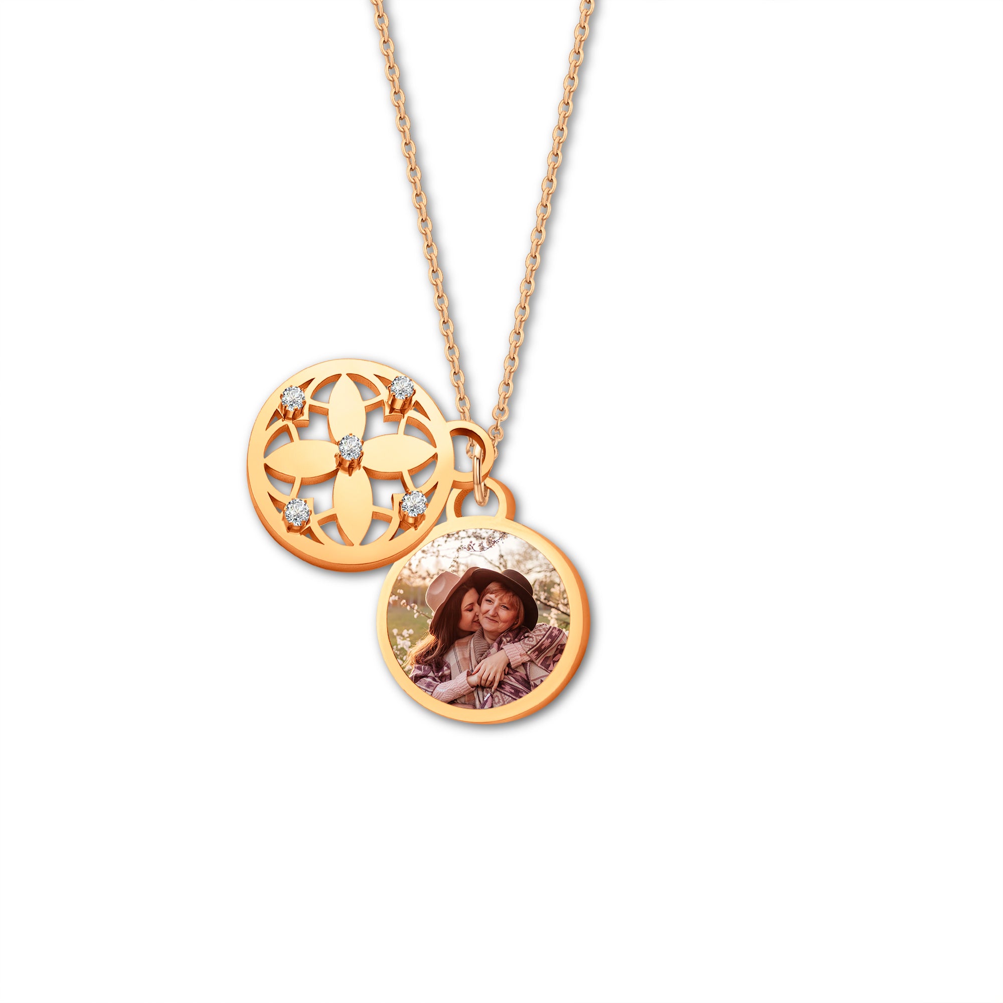 Four Leaf Photo Necklace
