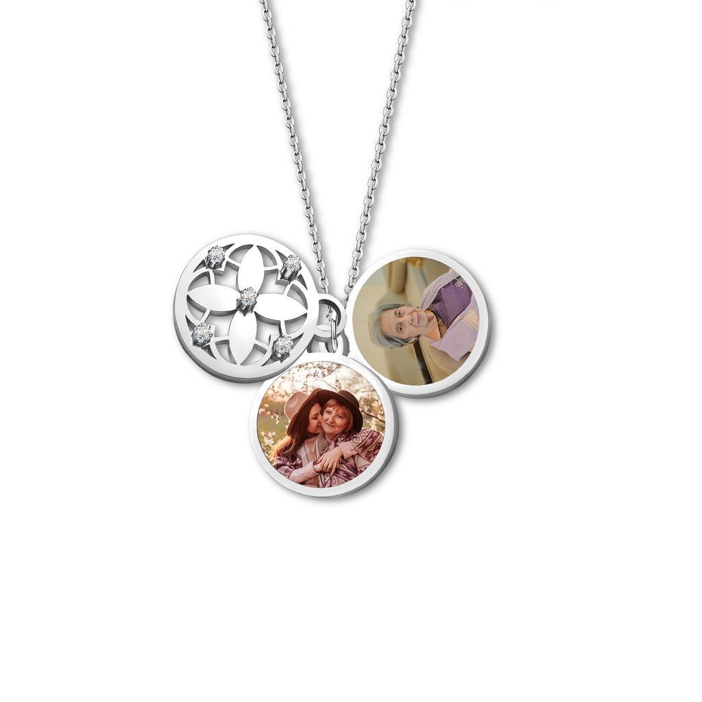 Four Leaf Memorial Photo Necklace