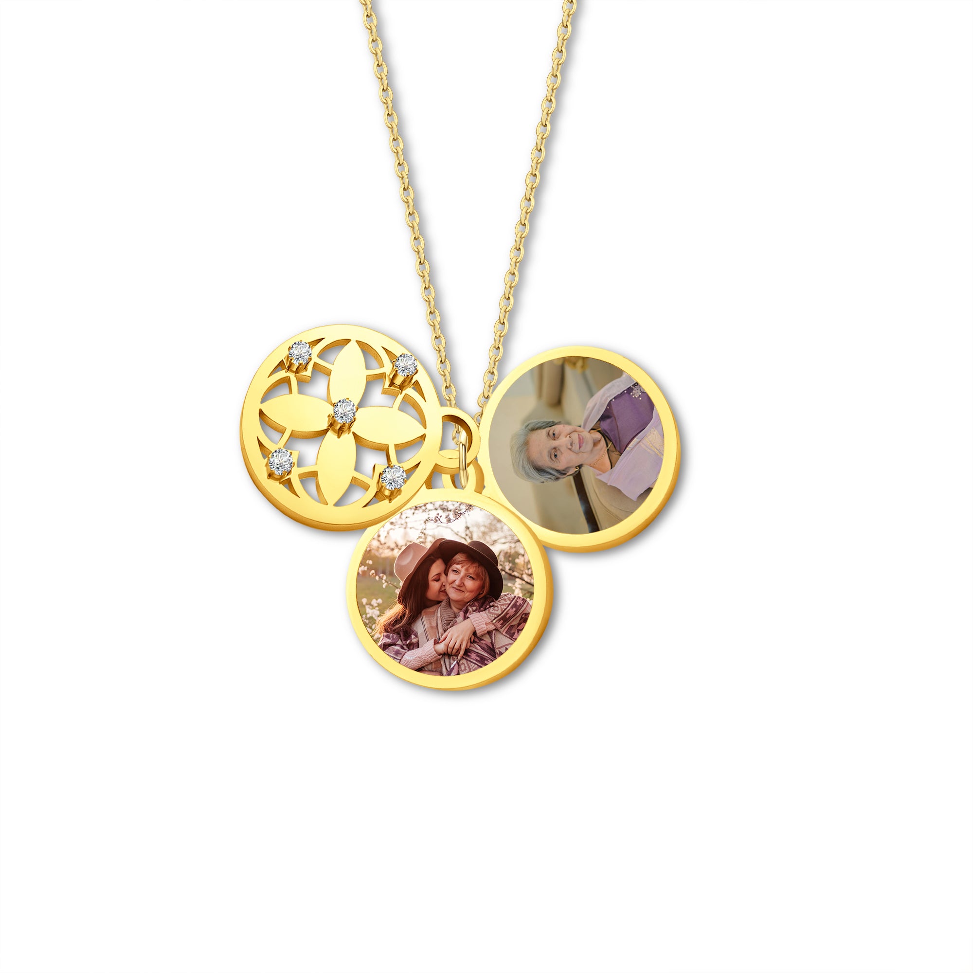 Four Leaf Photo Necklace