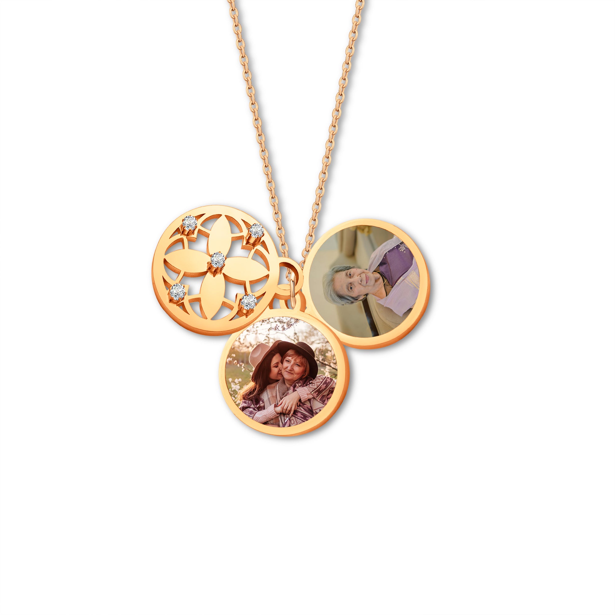 Four Leaf Photo Necklace