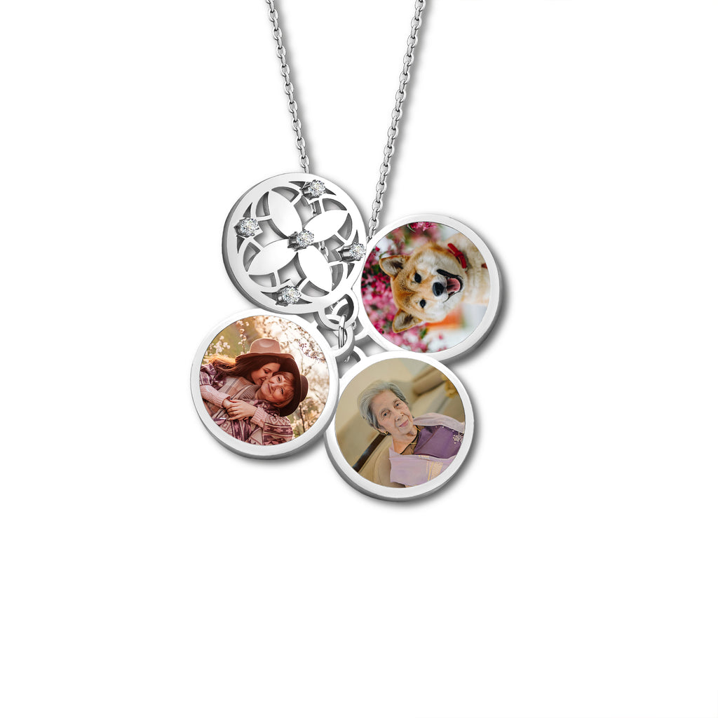 Four Leaf Photo Necklace