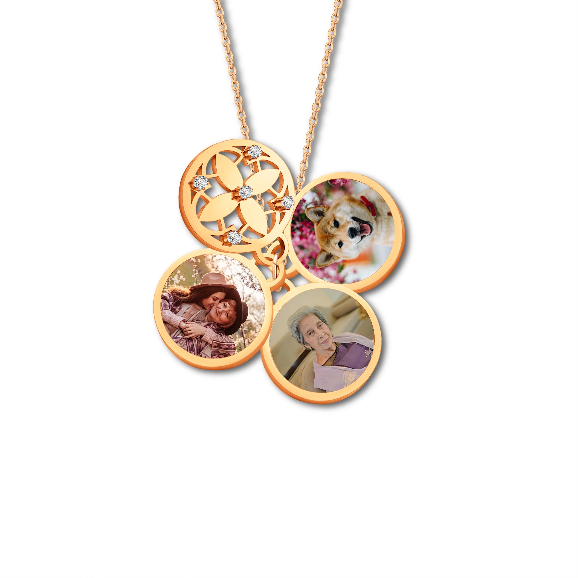 Four Leaf Pet Memorial Photo Necklace