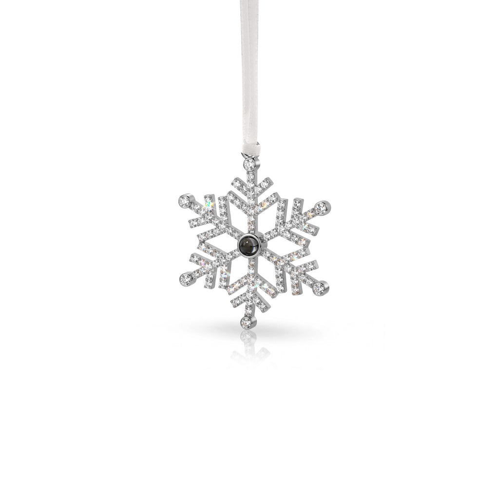 Rhinestone Snowflake Photo Projection Christmas Ornament