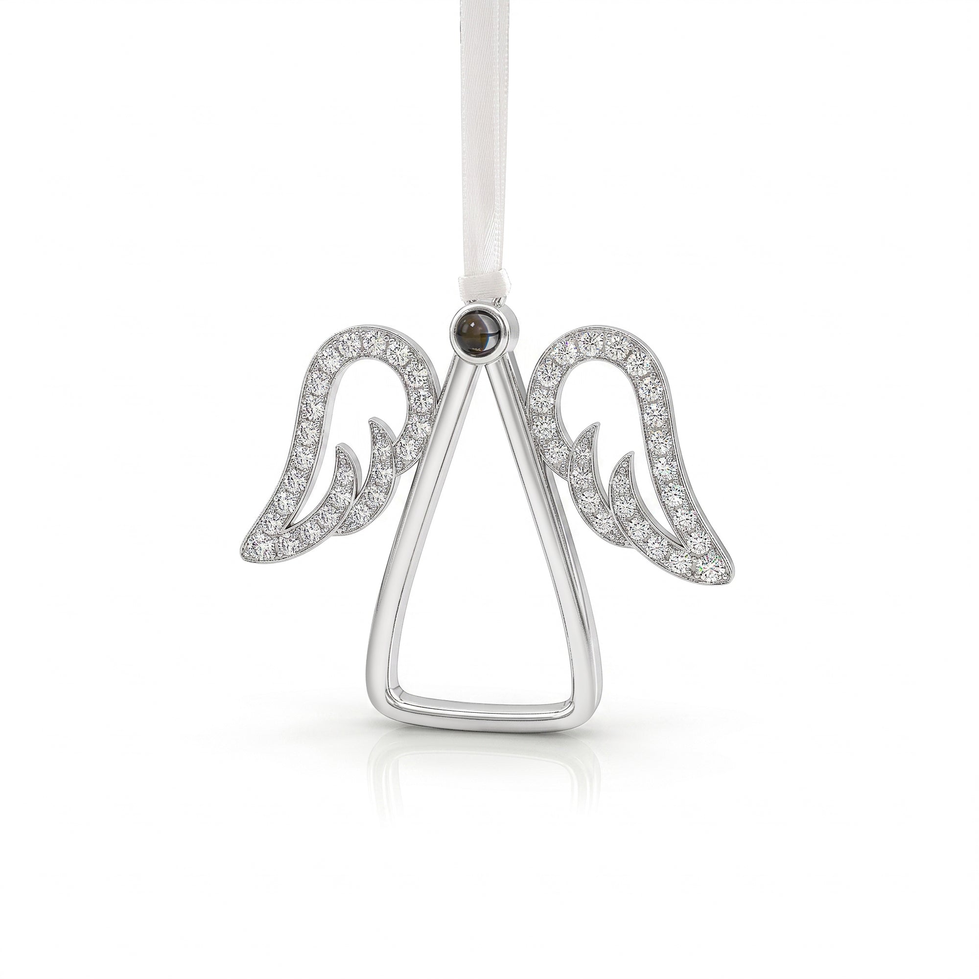Custom Rhinestone Angel Photo Projection Memorial Ornament