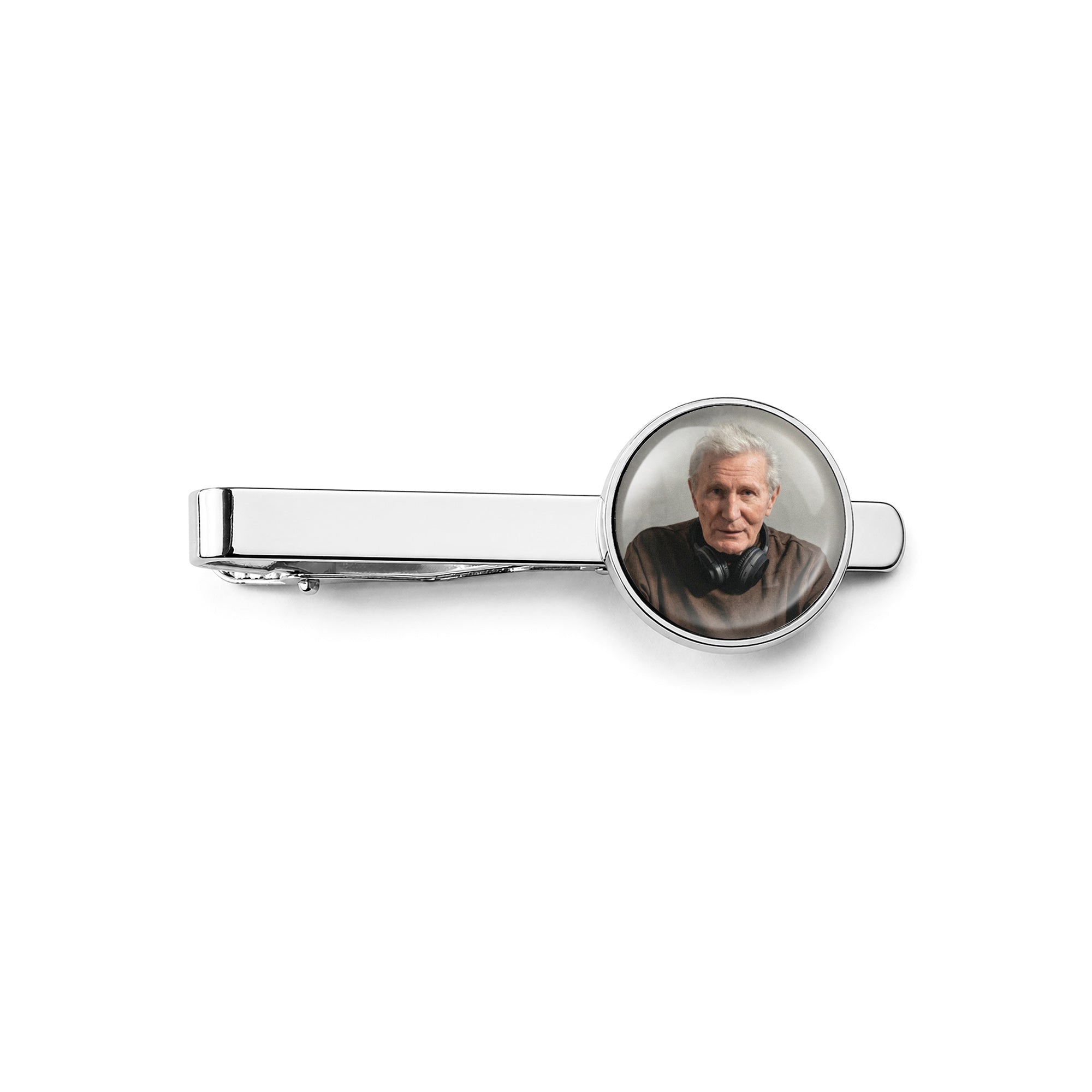 Round Tie Clip with Glass Dome Cab