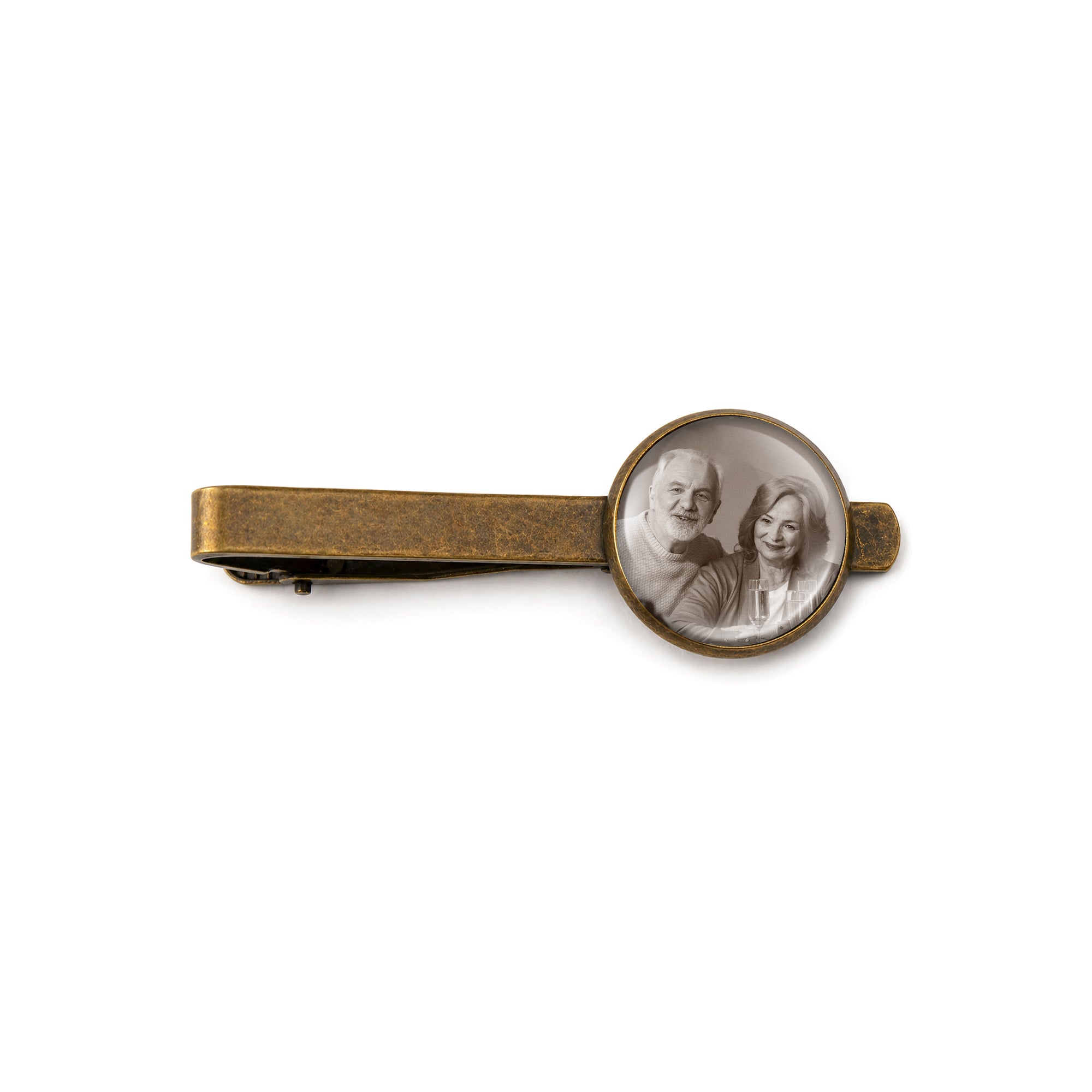 Round Tie Clip with Glass Dome Cab