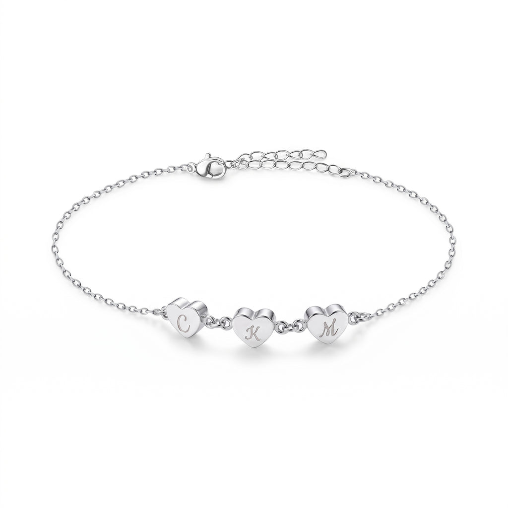 Personalized Tiny Heart Charm Bracelet