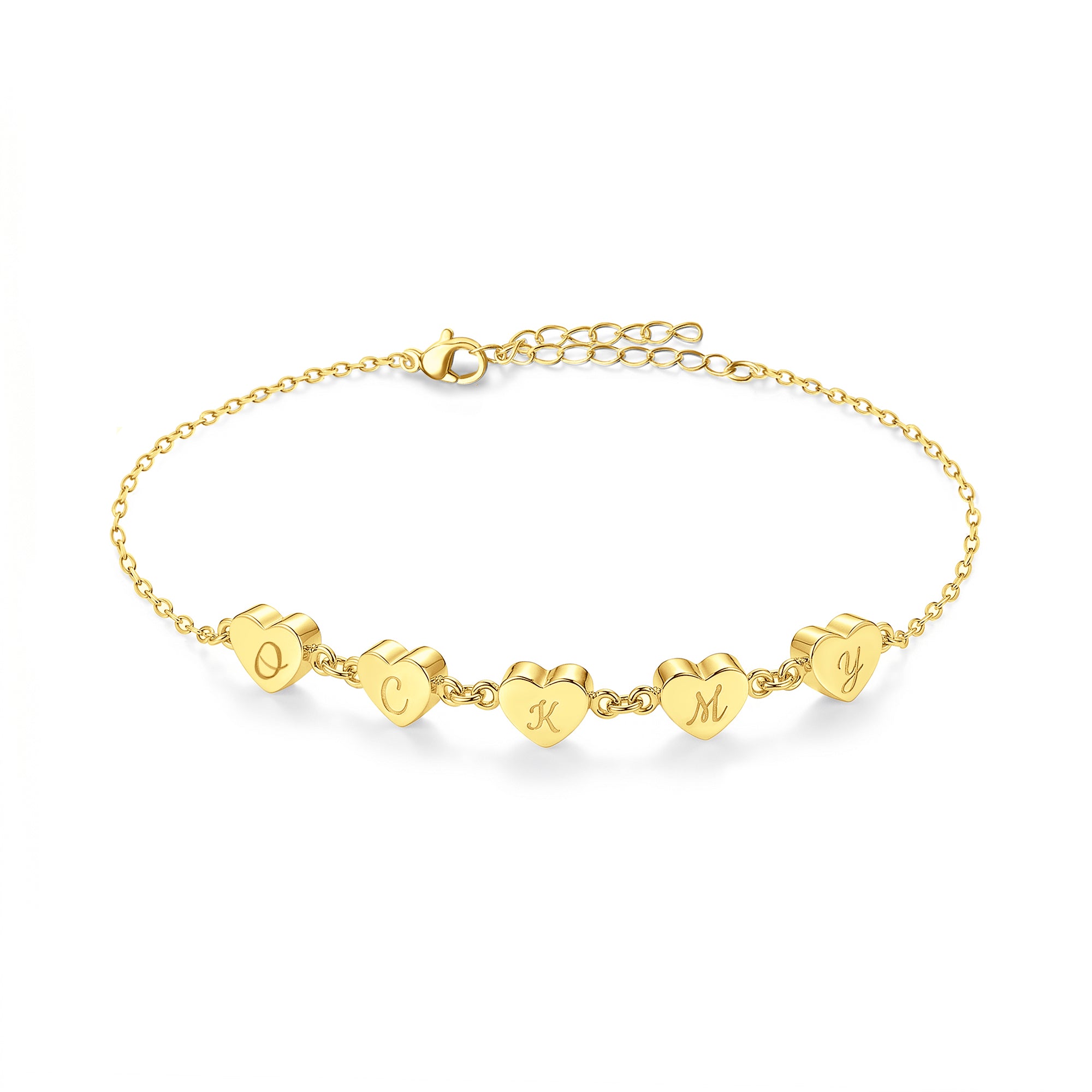 Personalized Tiny Heart Charm Bracelet
