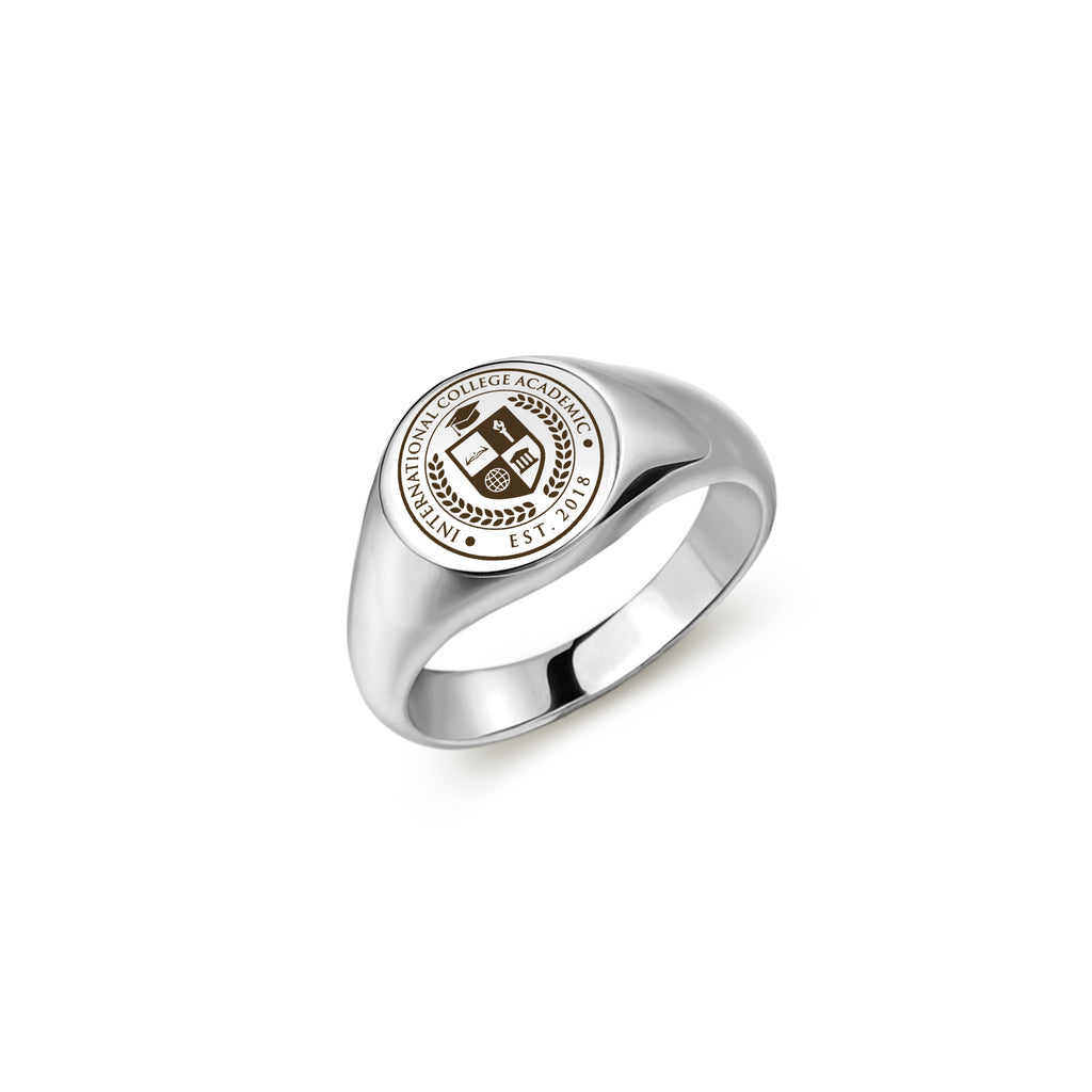 Custom College Emblem Logo Signet Ring