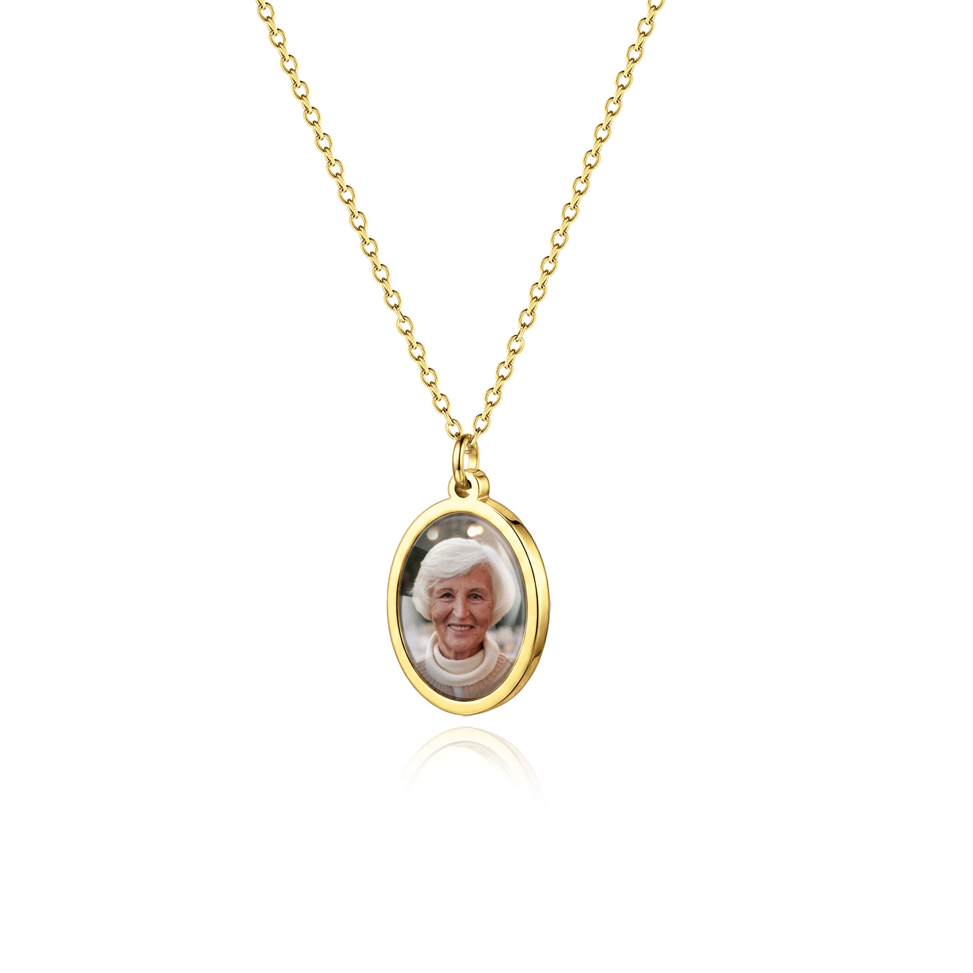 Oval Pet Photo Necklace with Glass Dome Cab